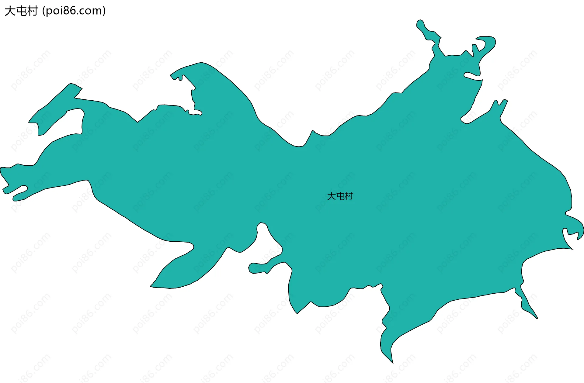 大屯村边界地图