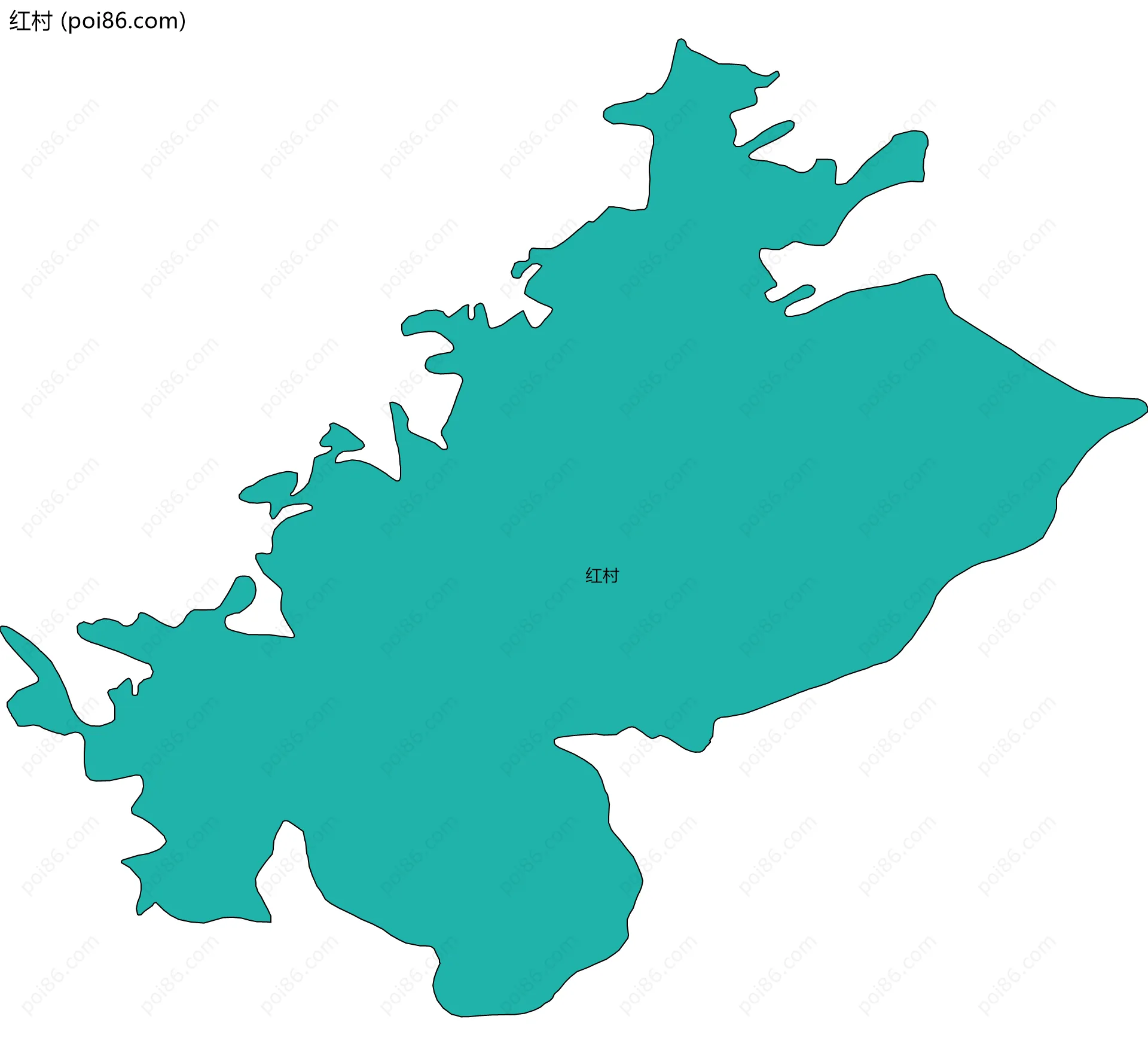红村边界地图