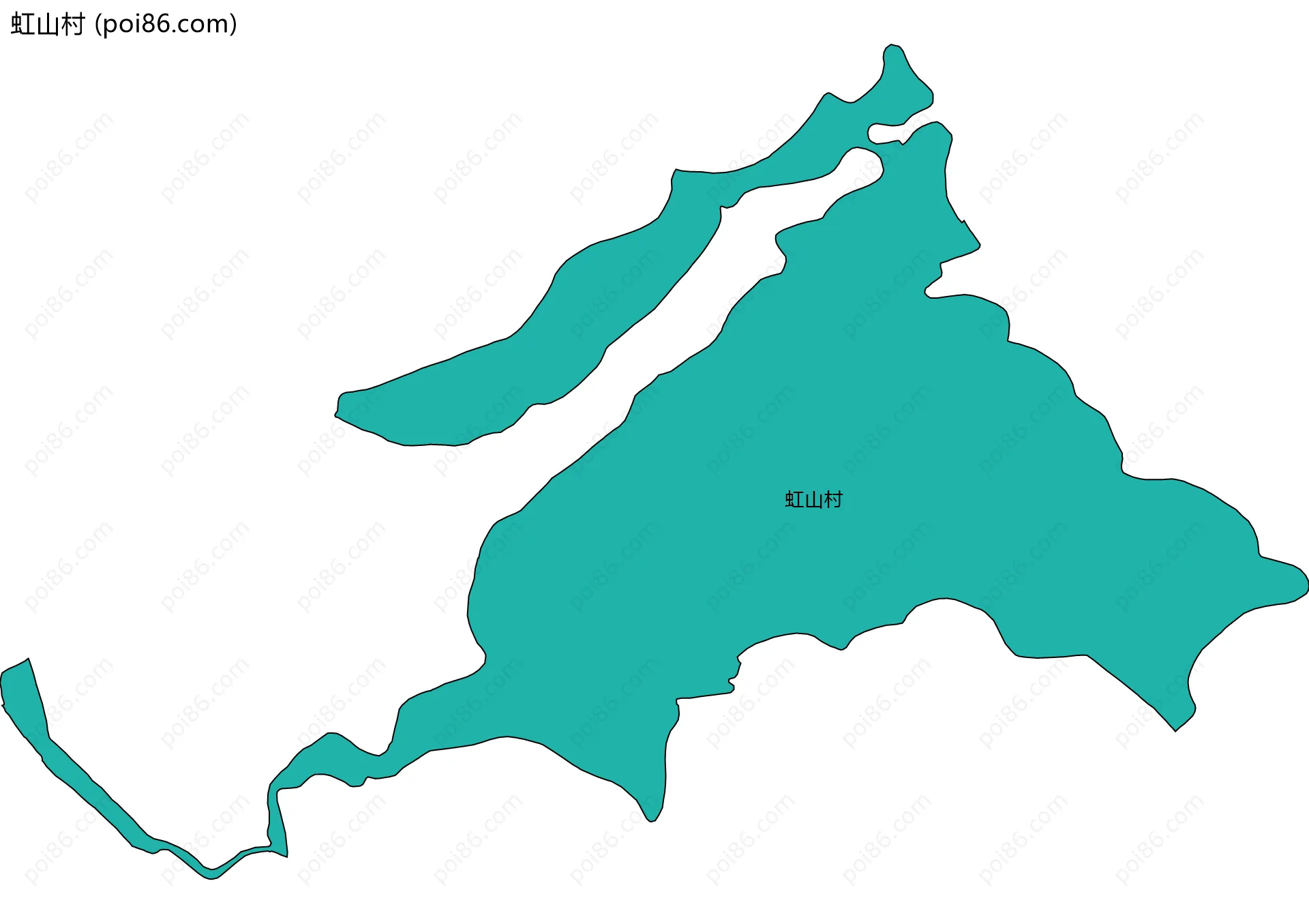 虹山村边界地图