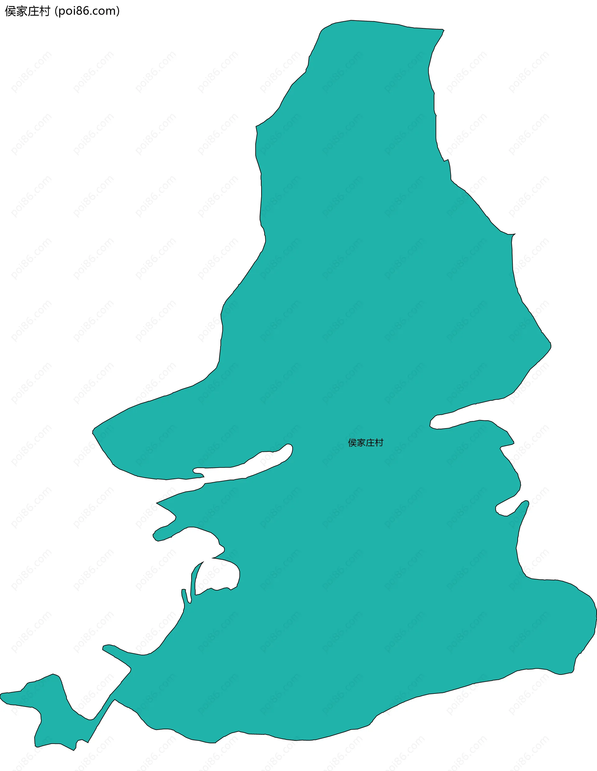 侯家庄村边界地图