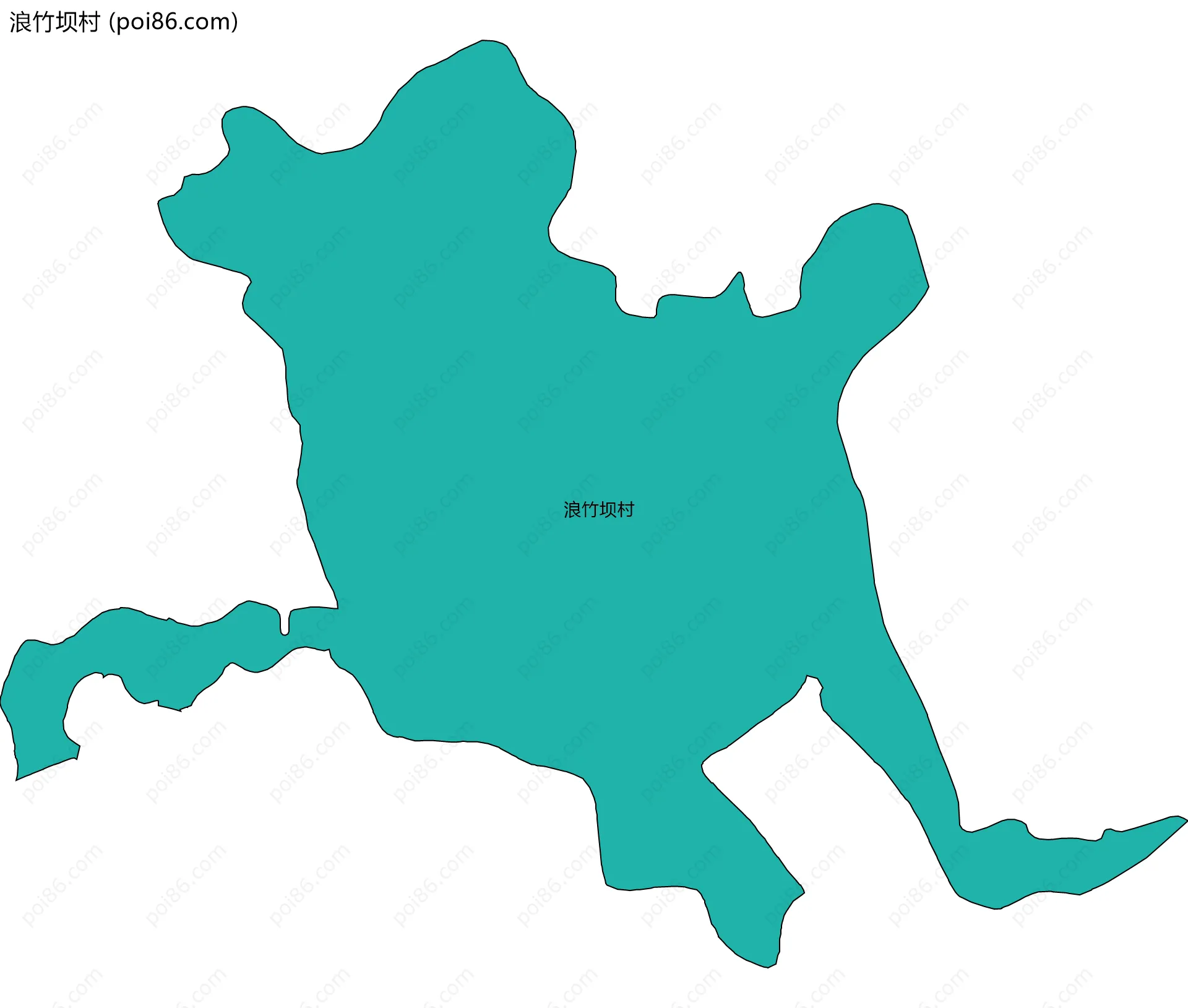 浪竹坝村边界地图