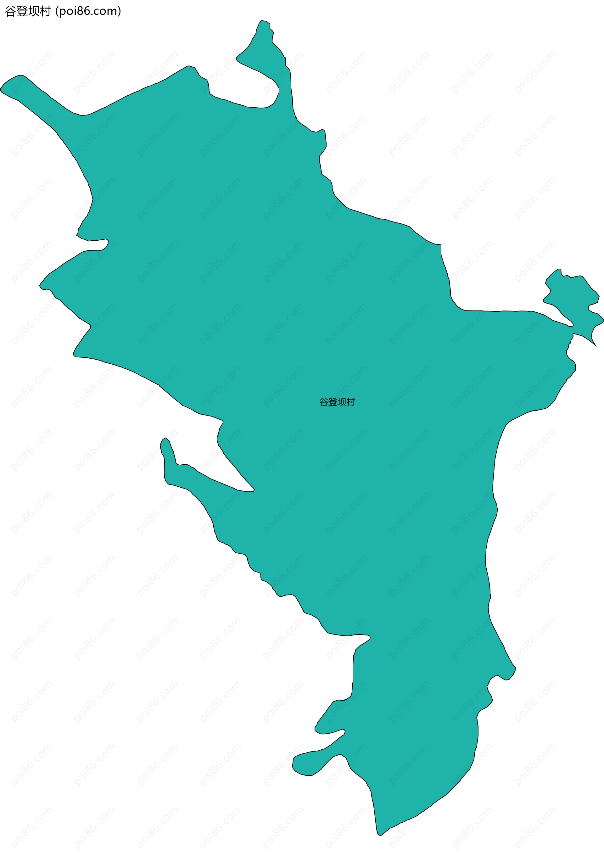 谷登坝村边界地图