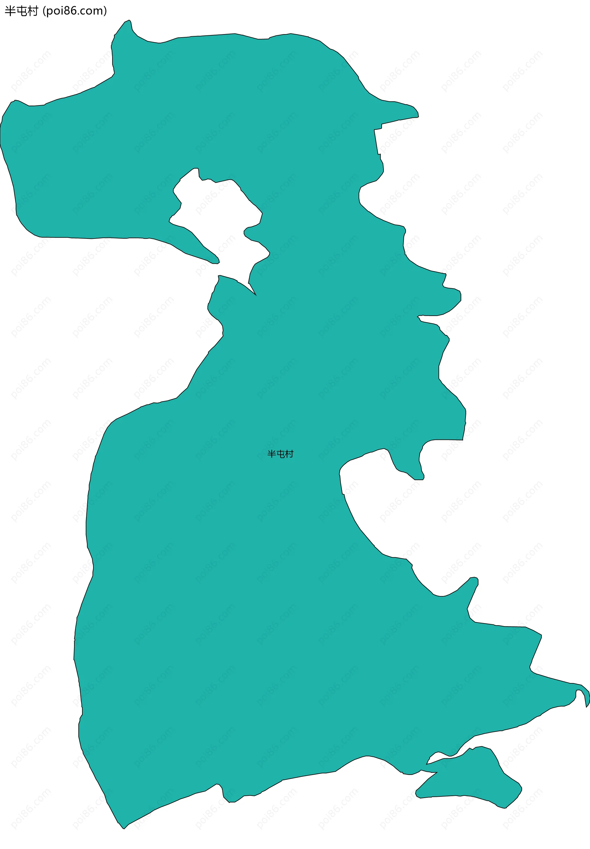 半屯村边界地图