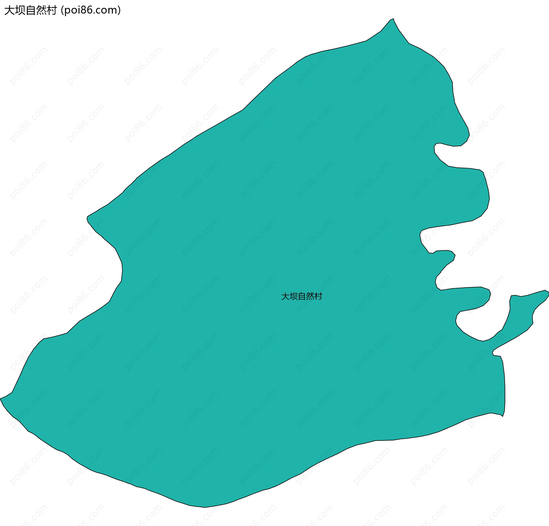 大坝自然村边界地图