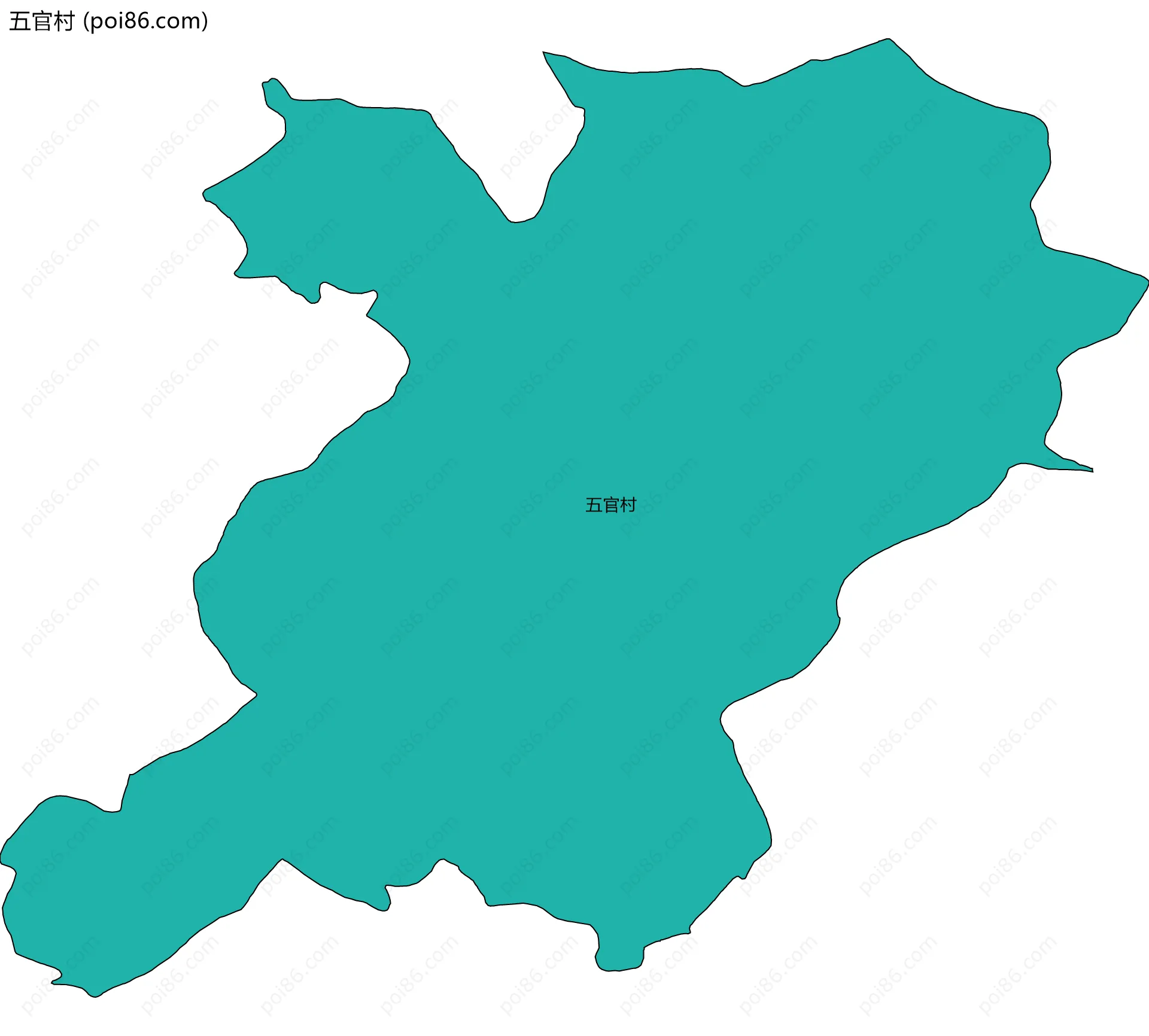 五官村边界地图