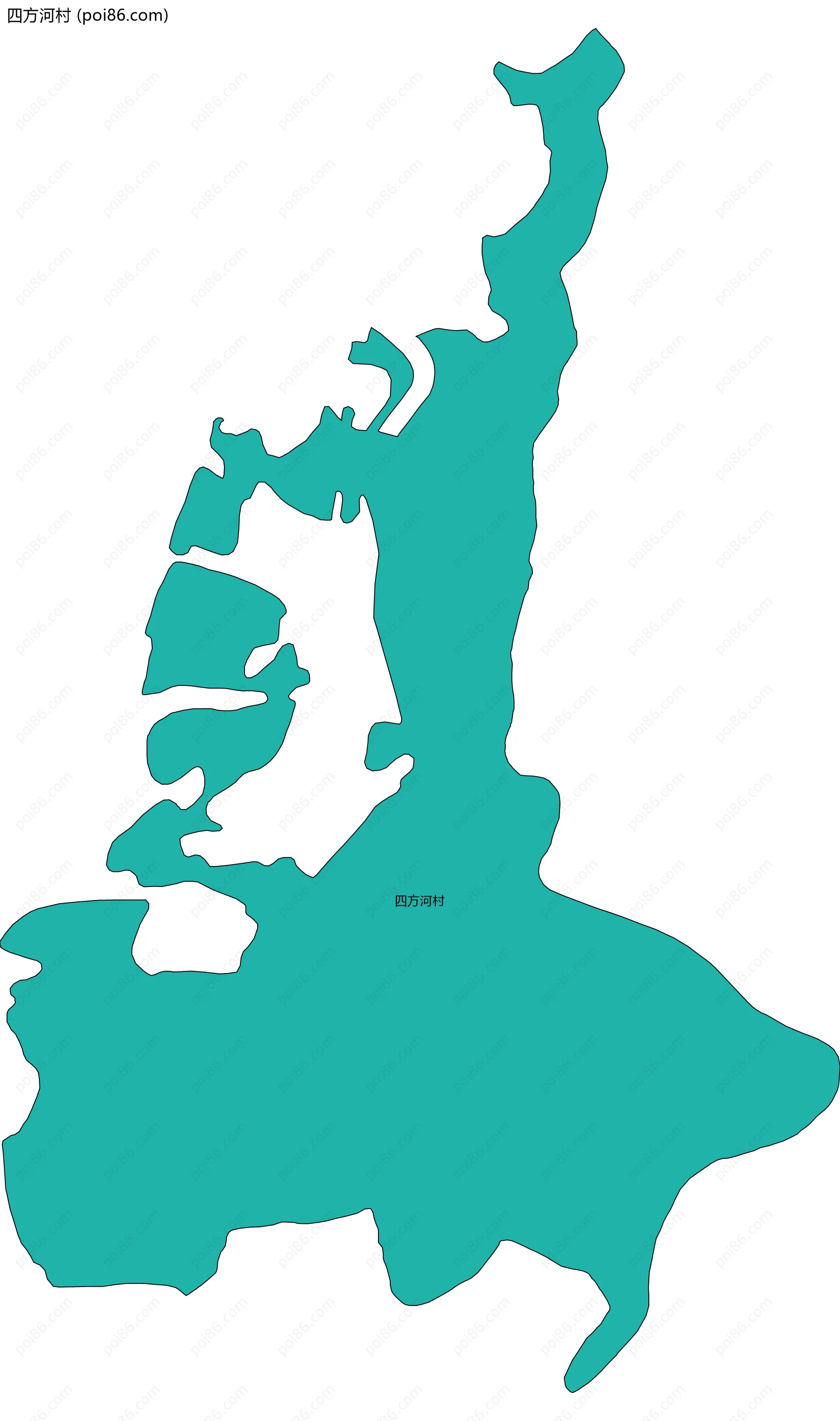 四方河村边界地图