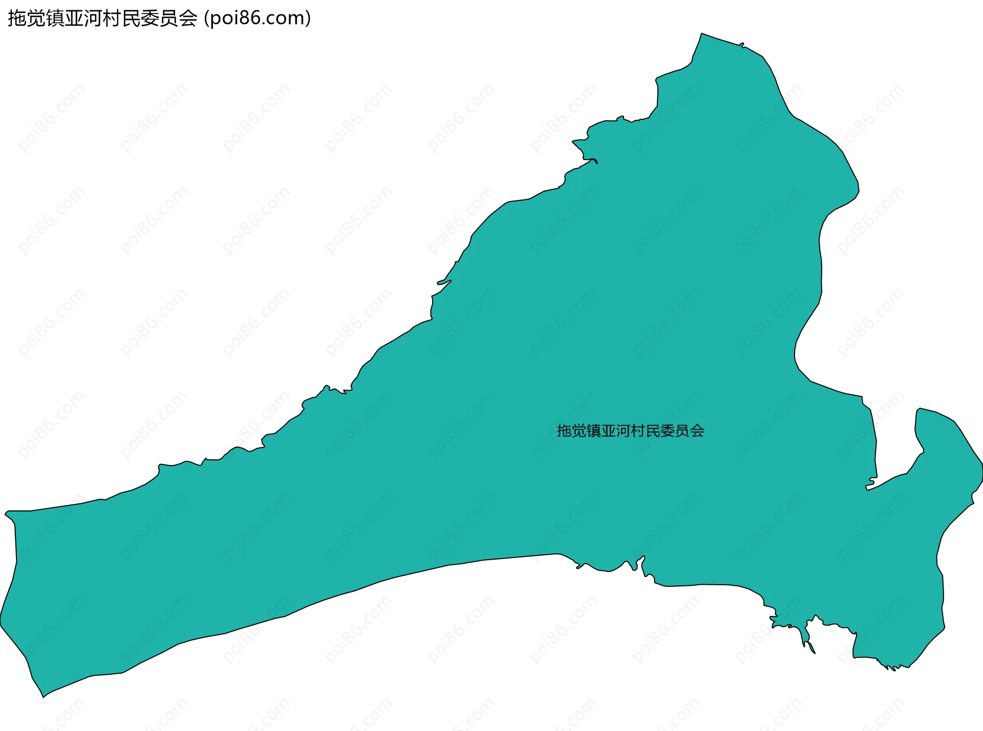 拖觉镇亚河村民委员会边界地图