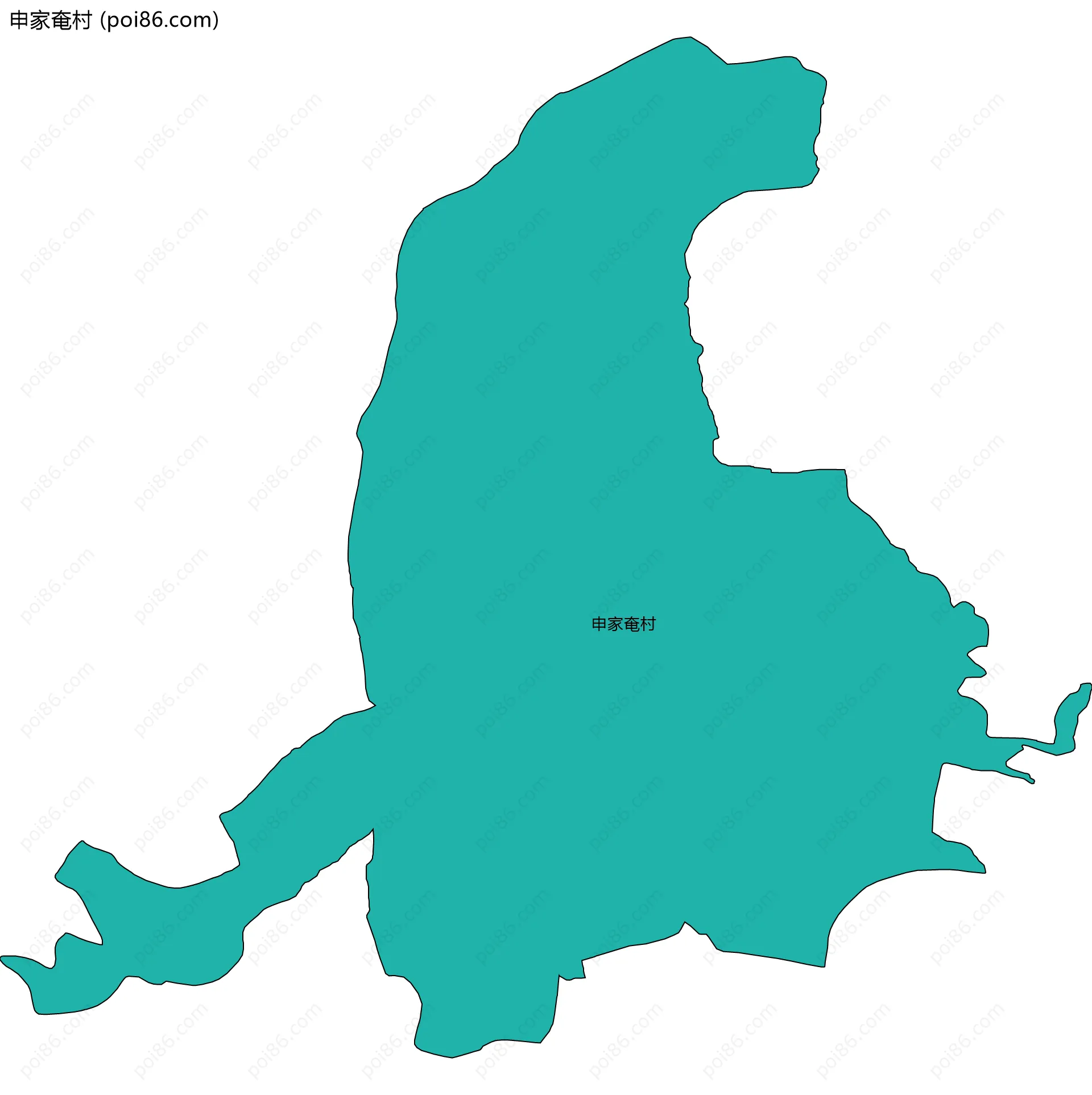 申家奄村边界地图