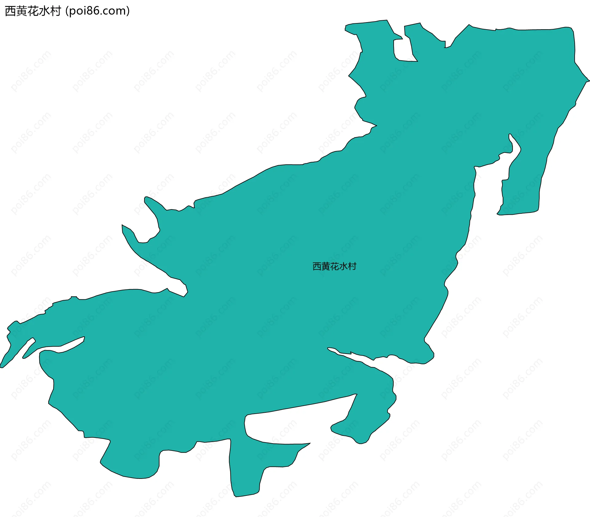 西黄花水村边界地图