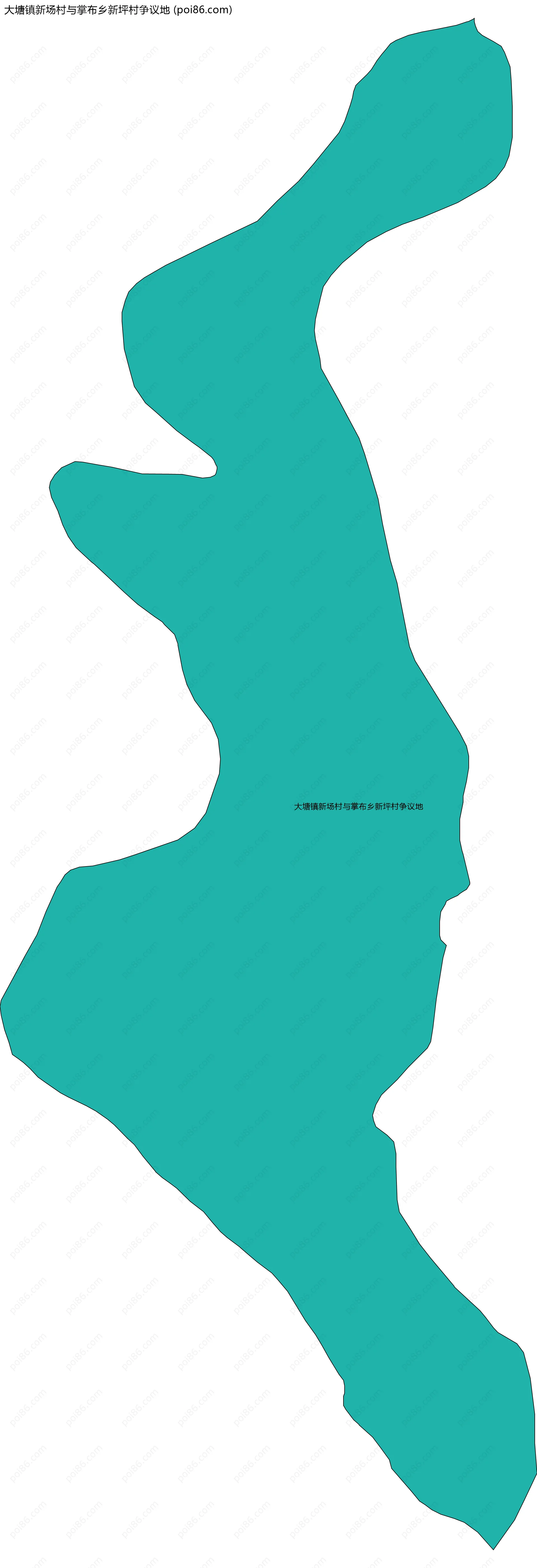 大塘镇新场村与掌布乡新坪村争议地边界地图