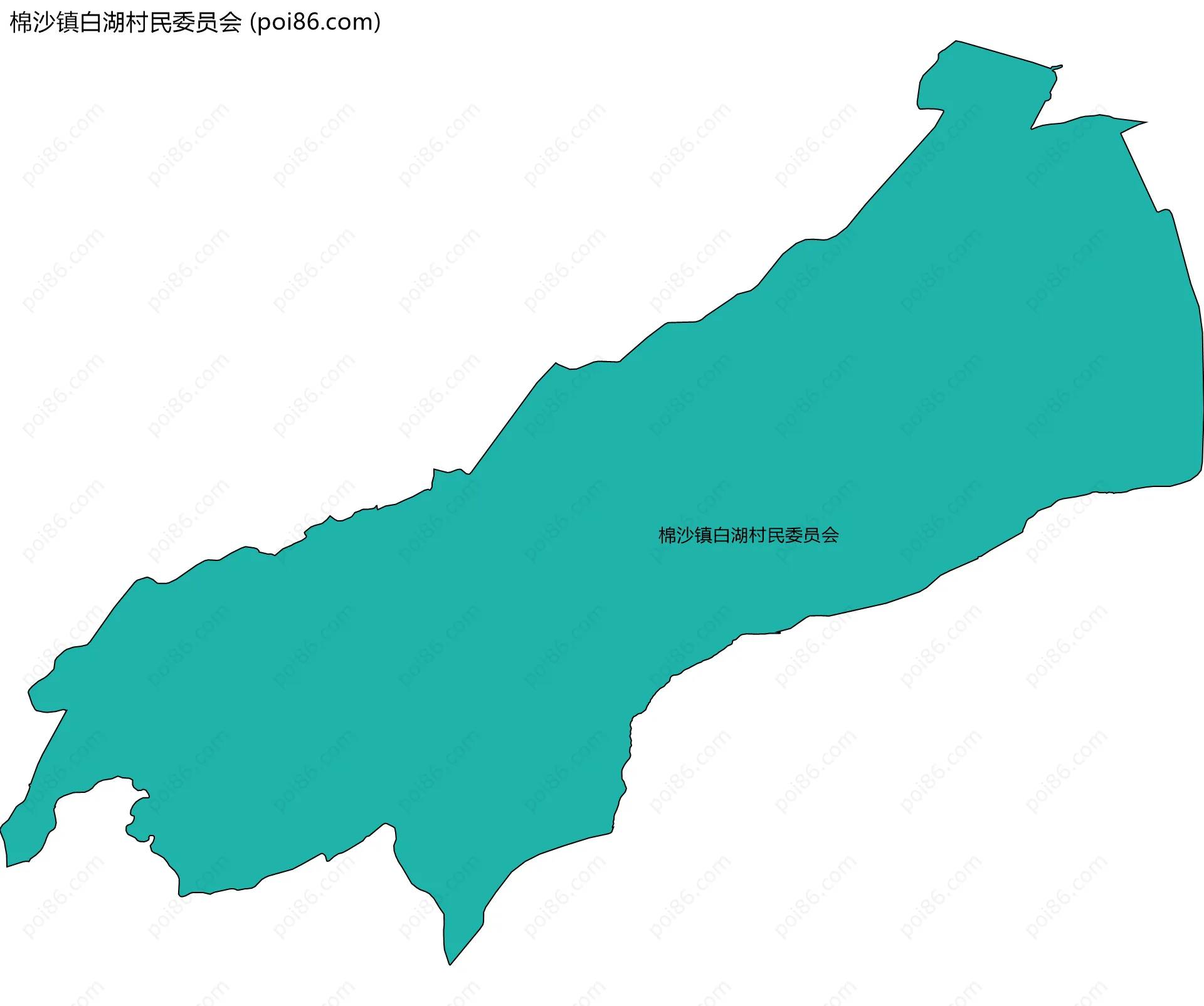 棉沙镇白湖村民委员会边界地图