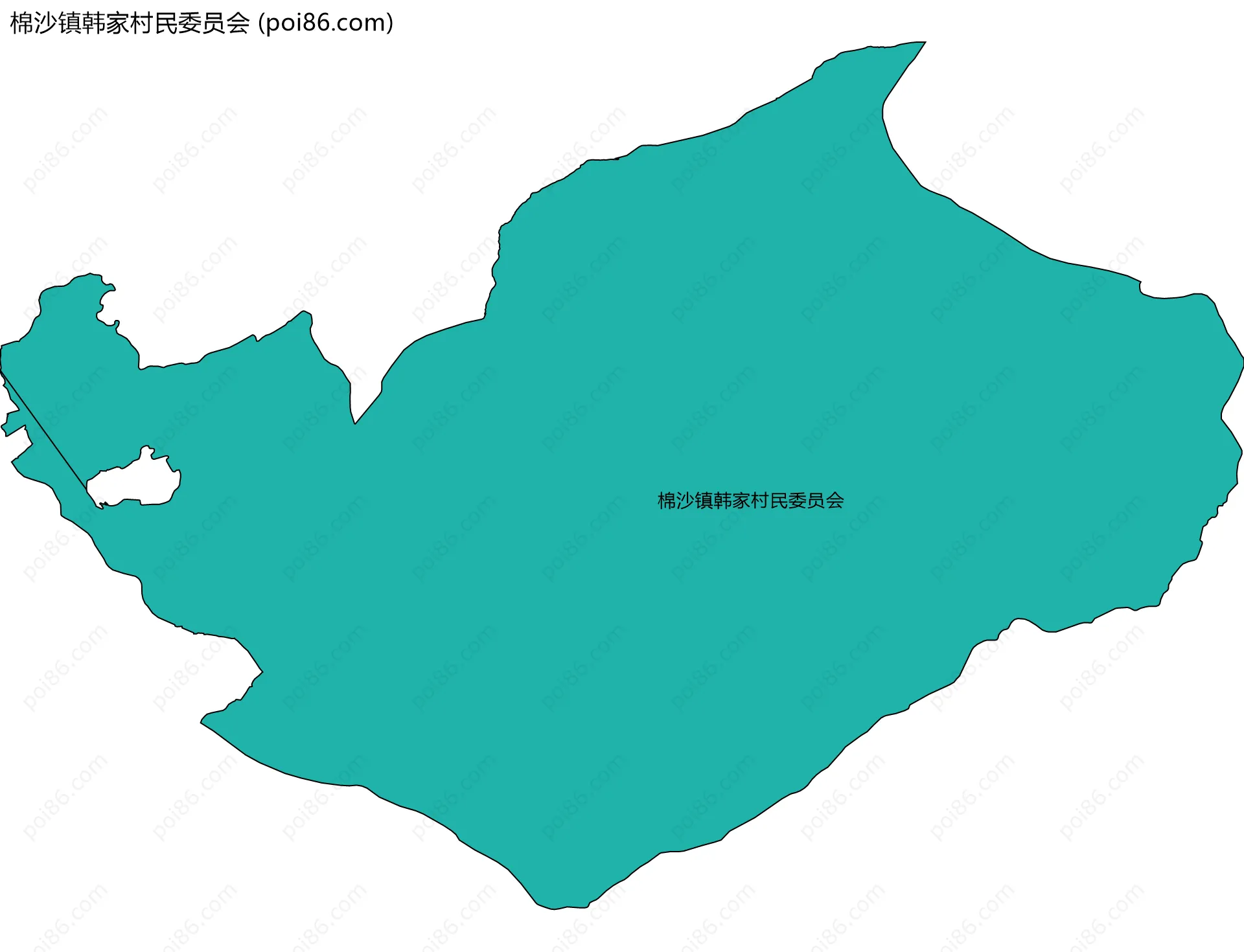 棉沙镇韩家村民委员会边界地图