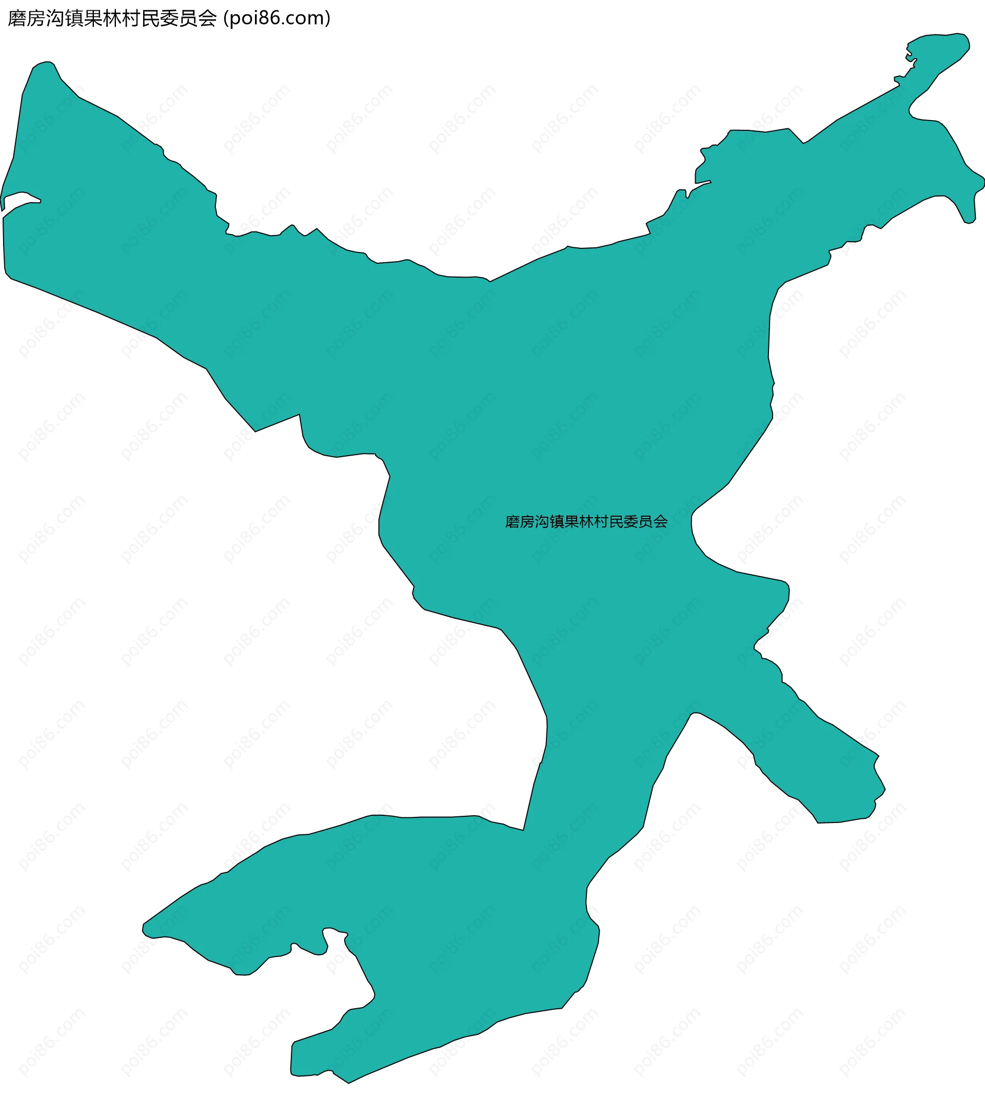 磨房沟镇果林村民委员会边界地图