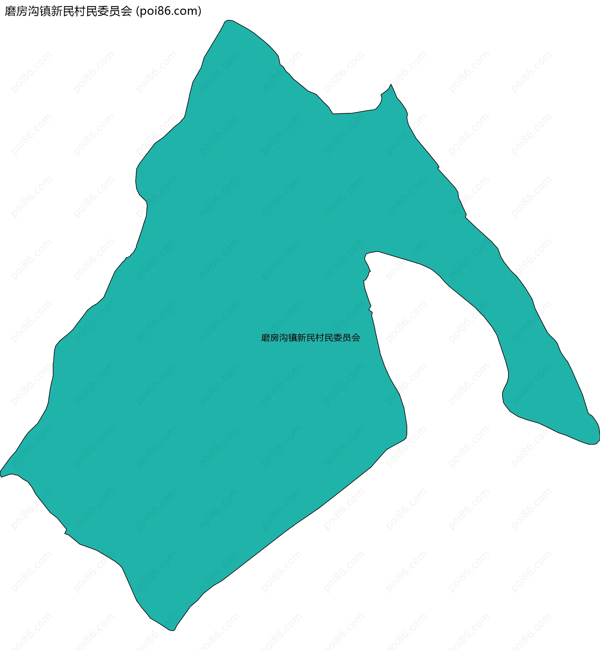 磨房沟镇新民村民委员会边界地图