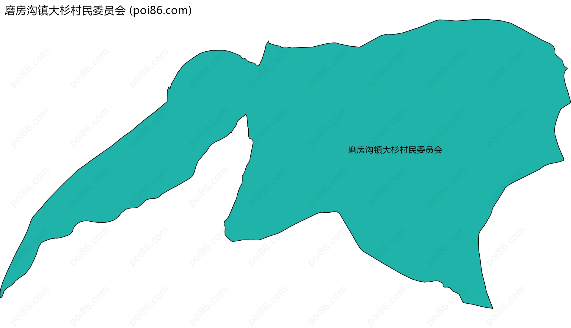 磨房沟镇大杉村民委员会边界地图