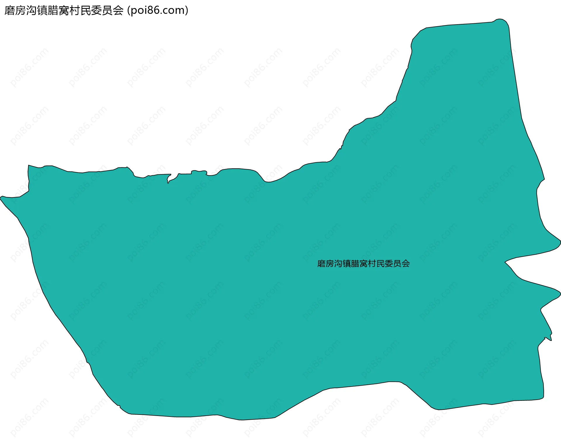 磨房沟镇腊窝村民委员会边界地图