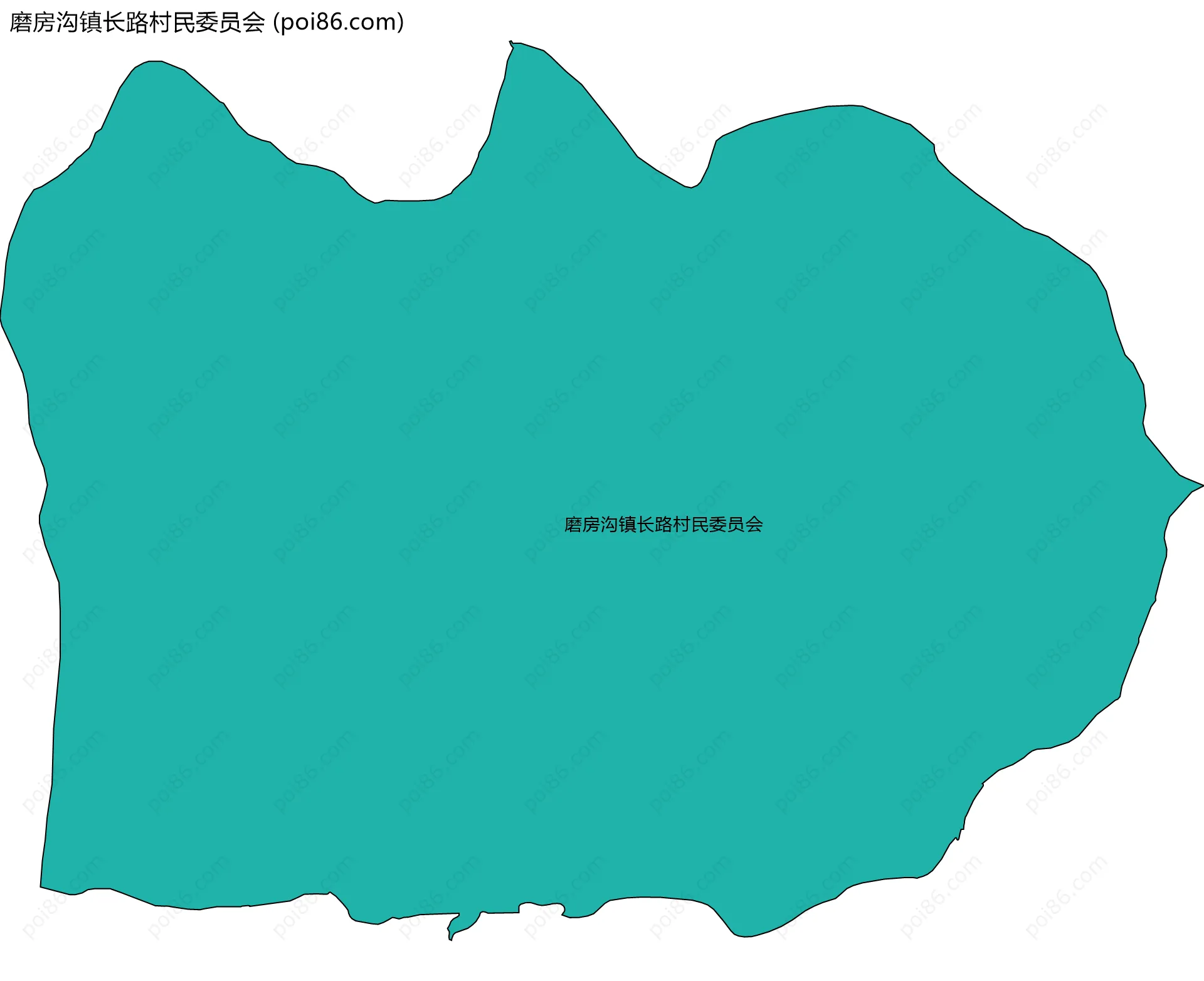 磨房沟镇长路村民委员会边界地图