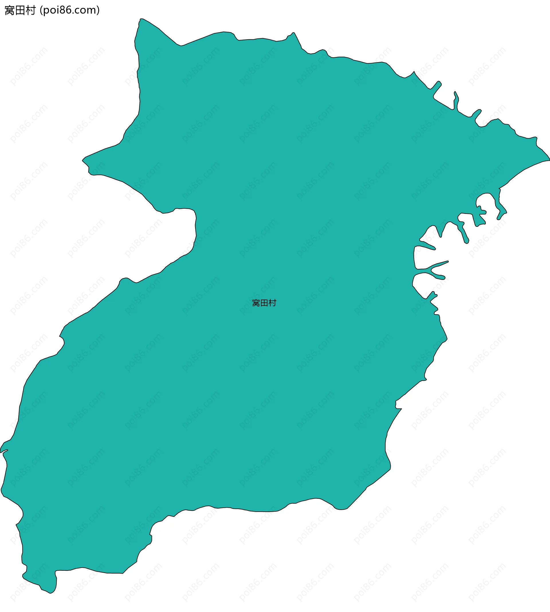 窝田村边界地图