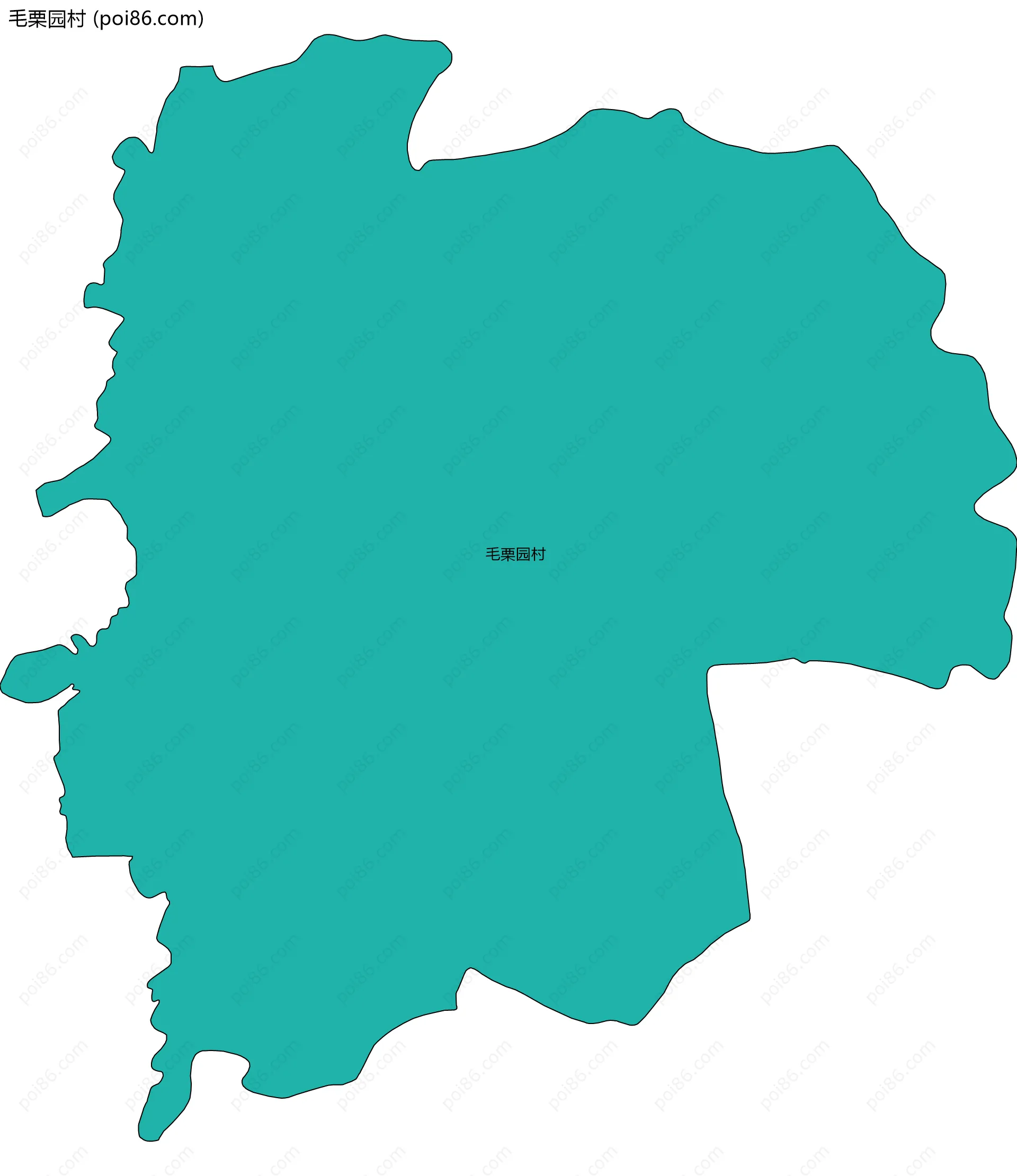 毛栗园村边界地图