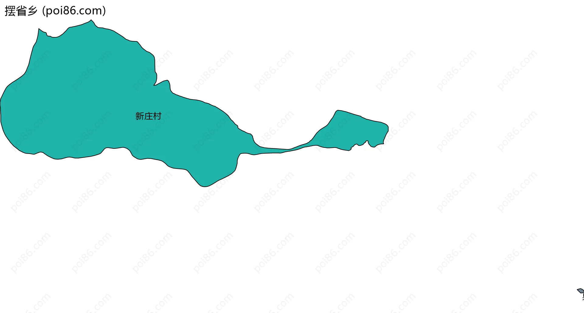 摆省乡边界地图(五级行政区划)