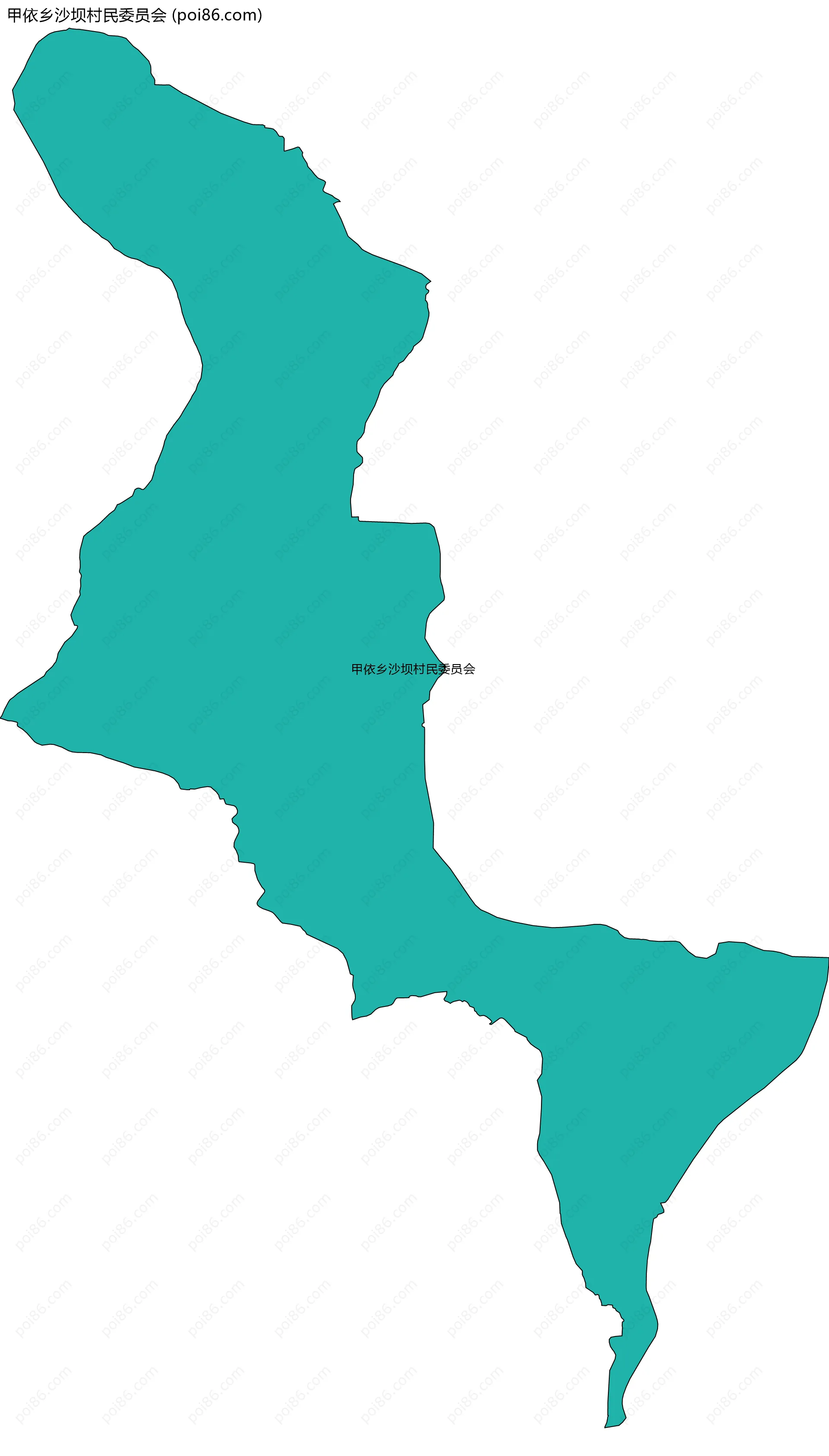 甲依乡沙坝村民委员会边界地图