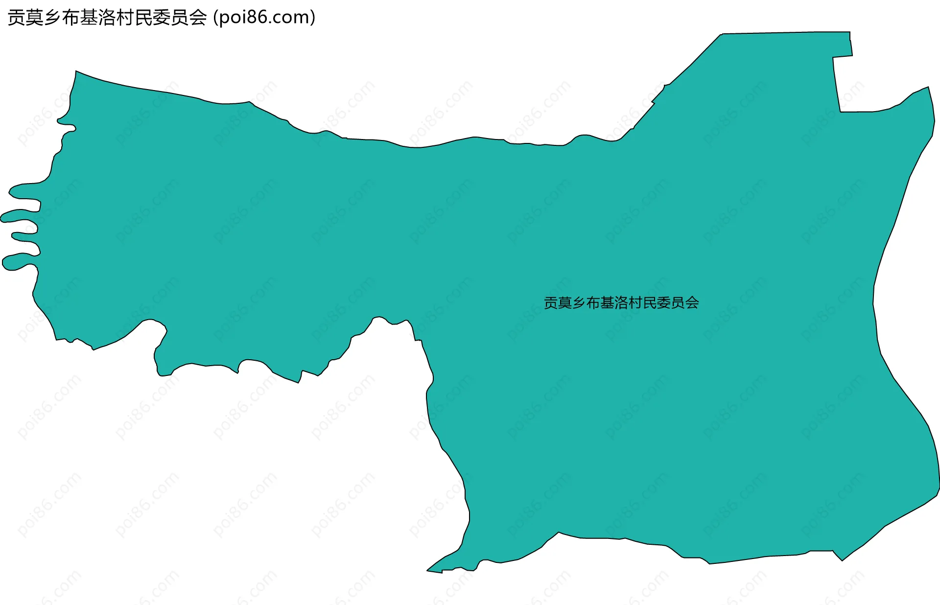 贡莫乡布基洛村民委员会边界地图