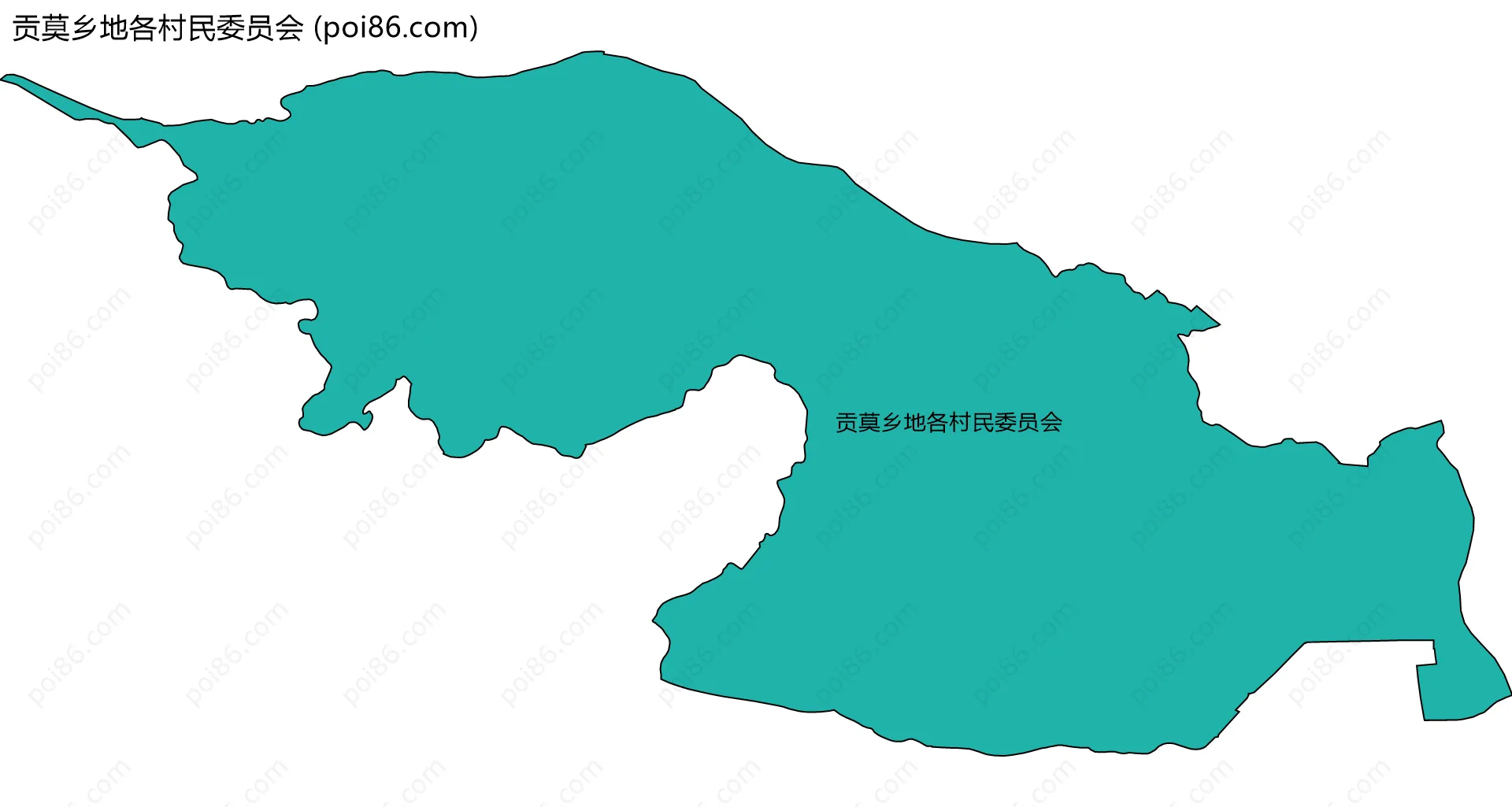 贡莫乡地各村民委员会边界地图