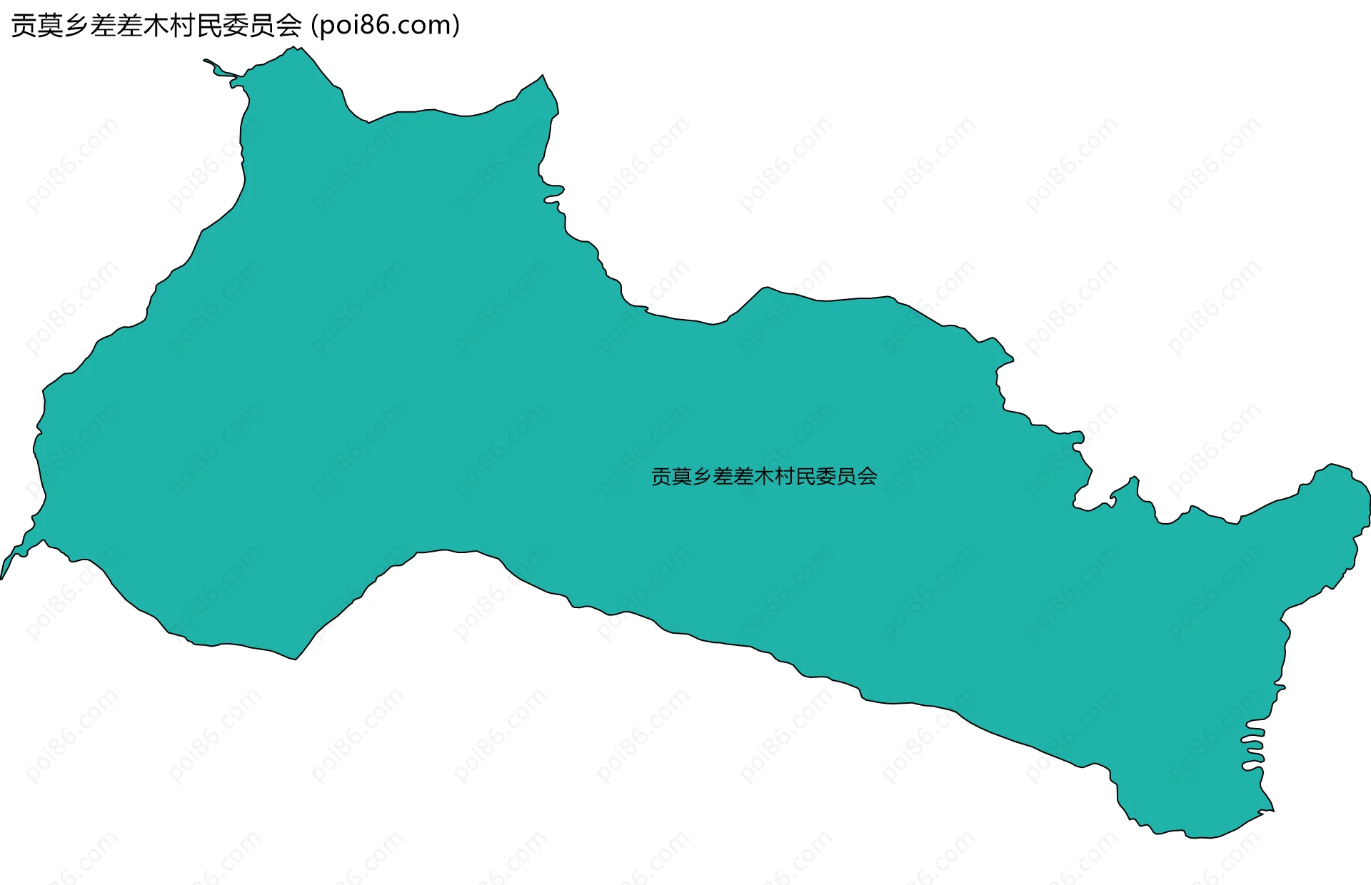 贡莫乡差差木村民委员会边界地图