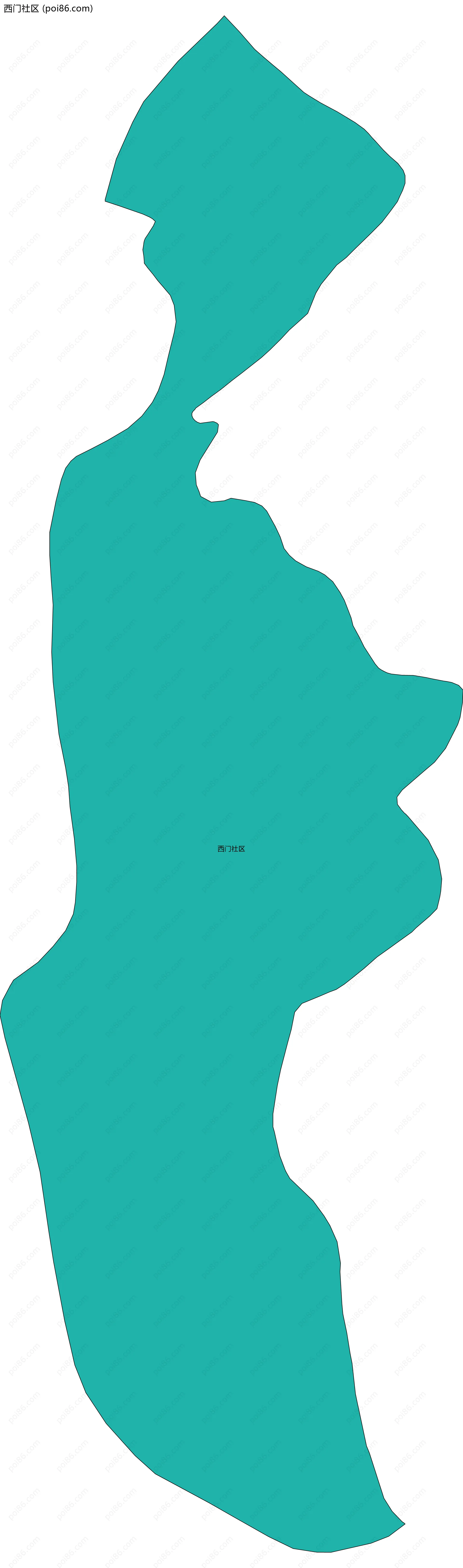 西门社区边界地图