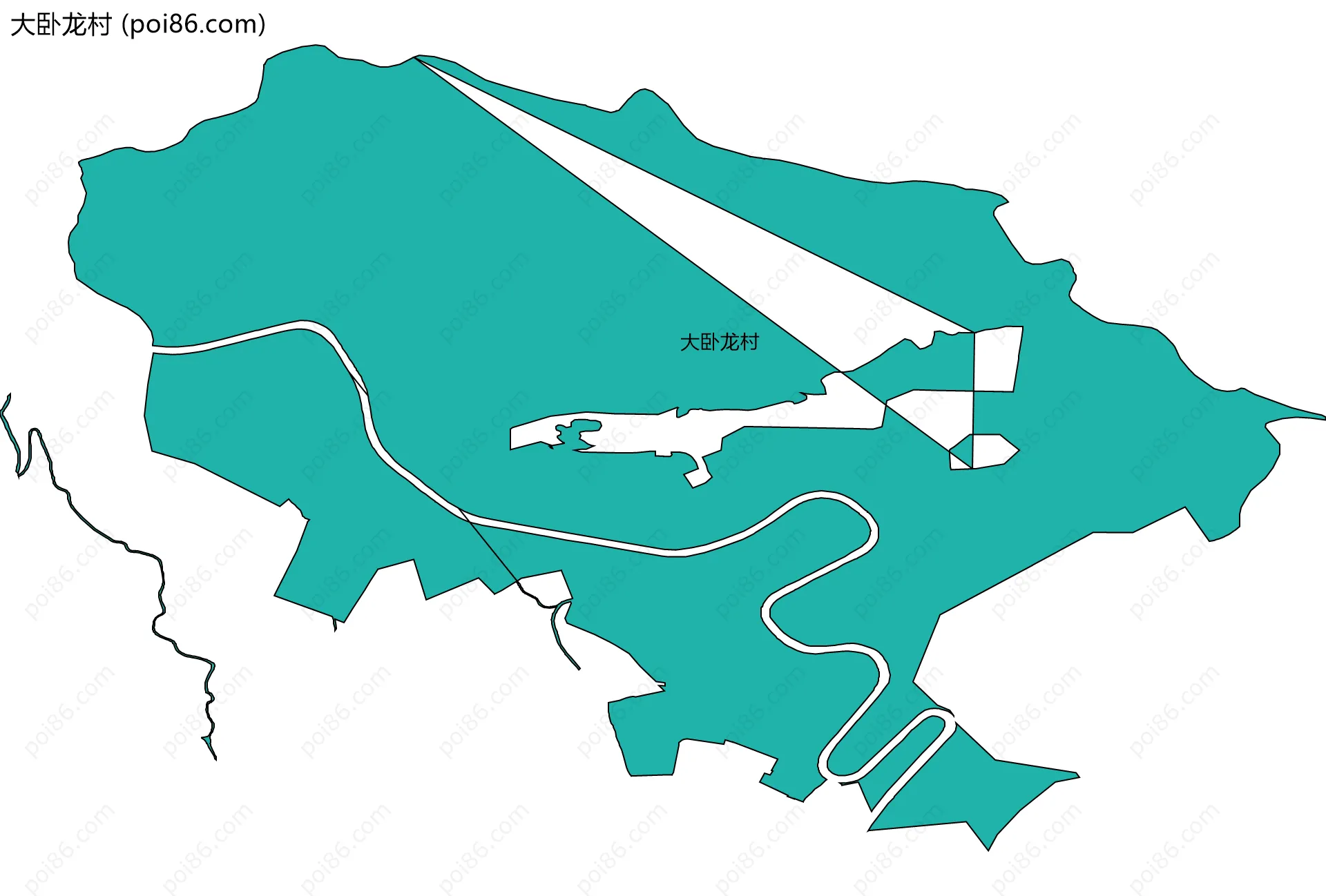 大卧龙村边界地图