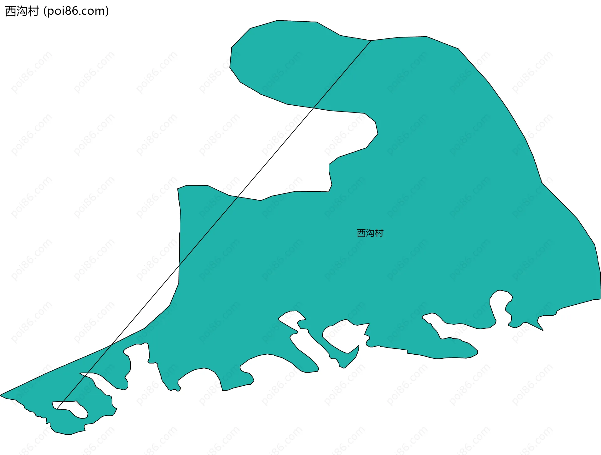 西沟村边界地图