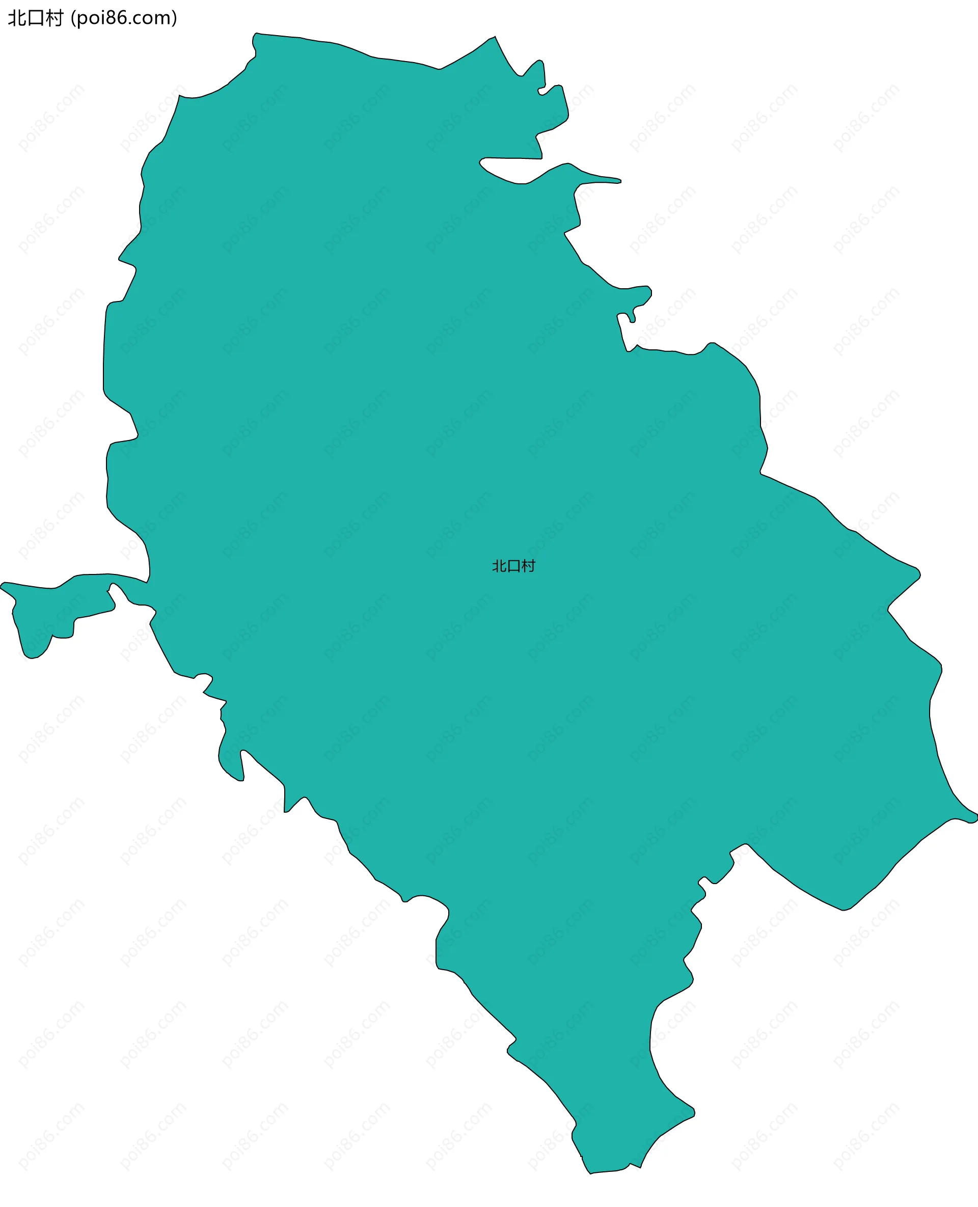 北口村边界地图