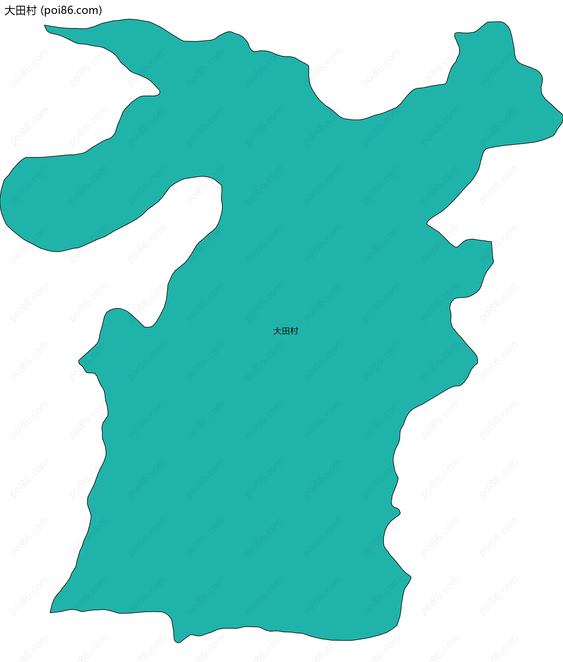 大田村边界地图