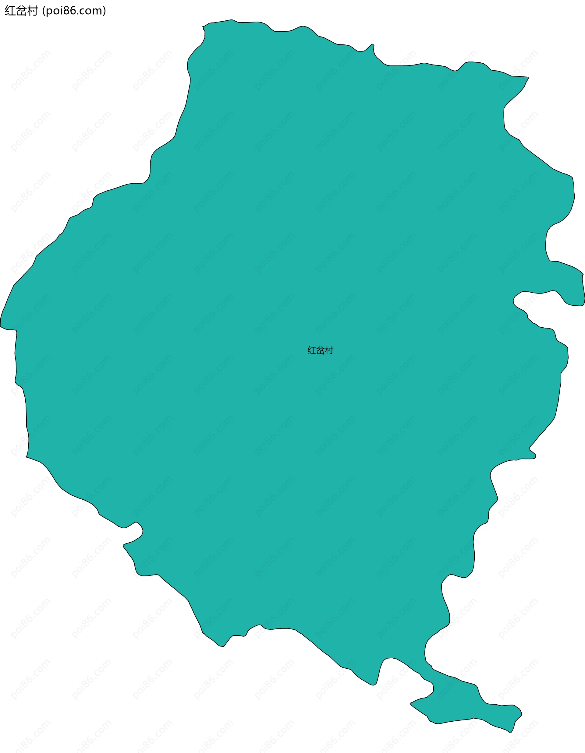 红岔村边界地图