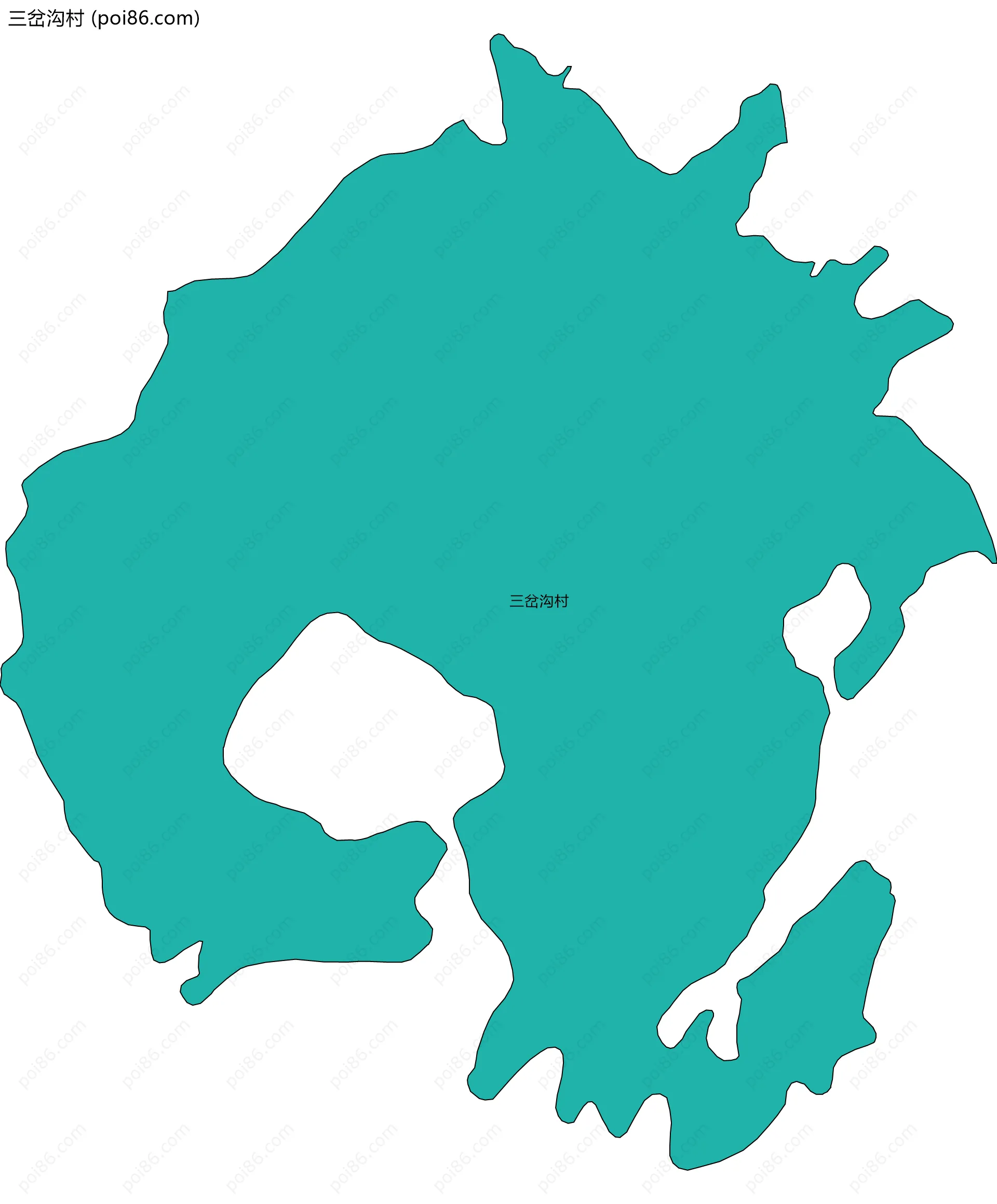 三岔沟村边界地图