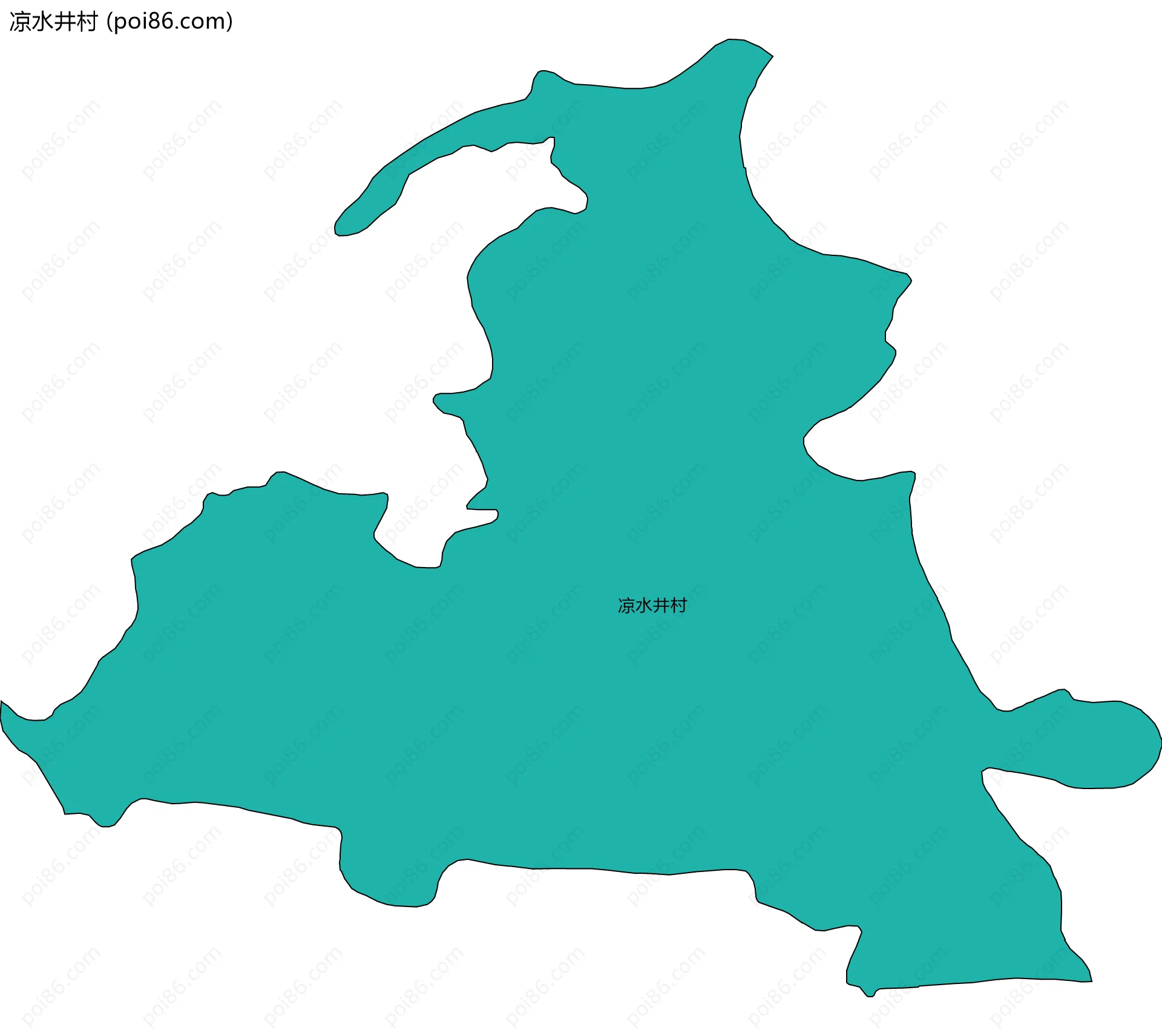 凉水井村边界地图