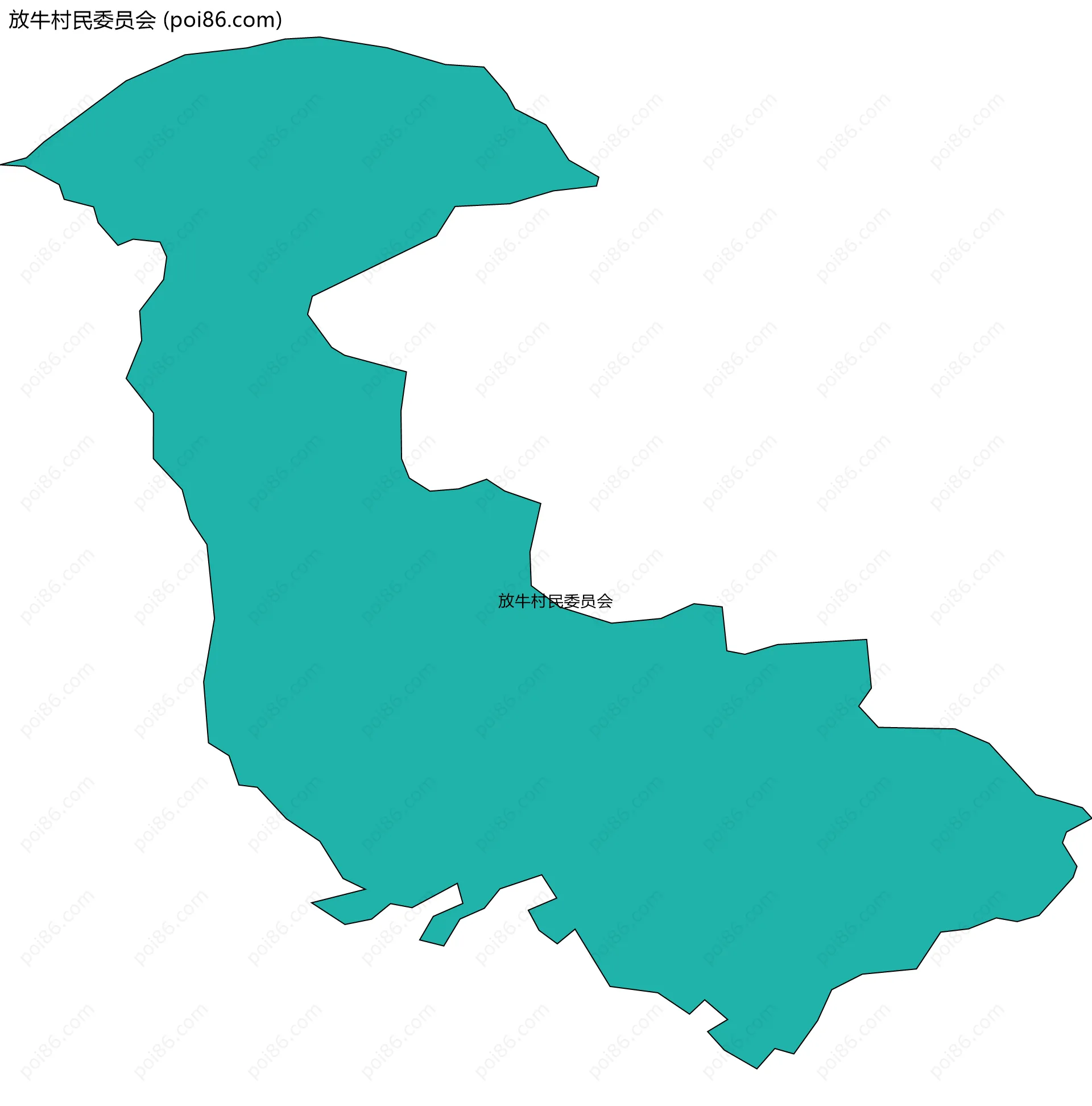 放牛村民委员会边界地图