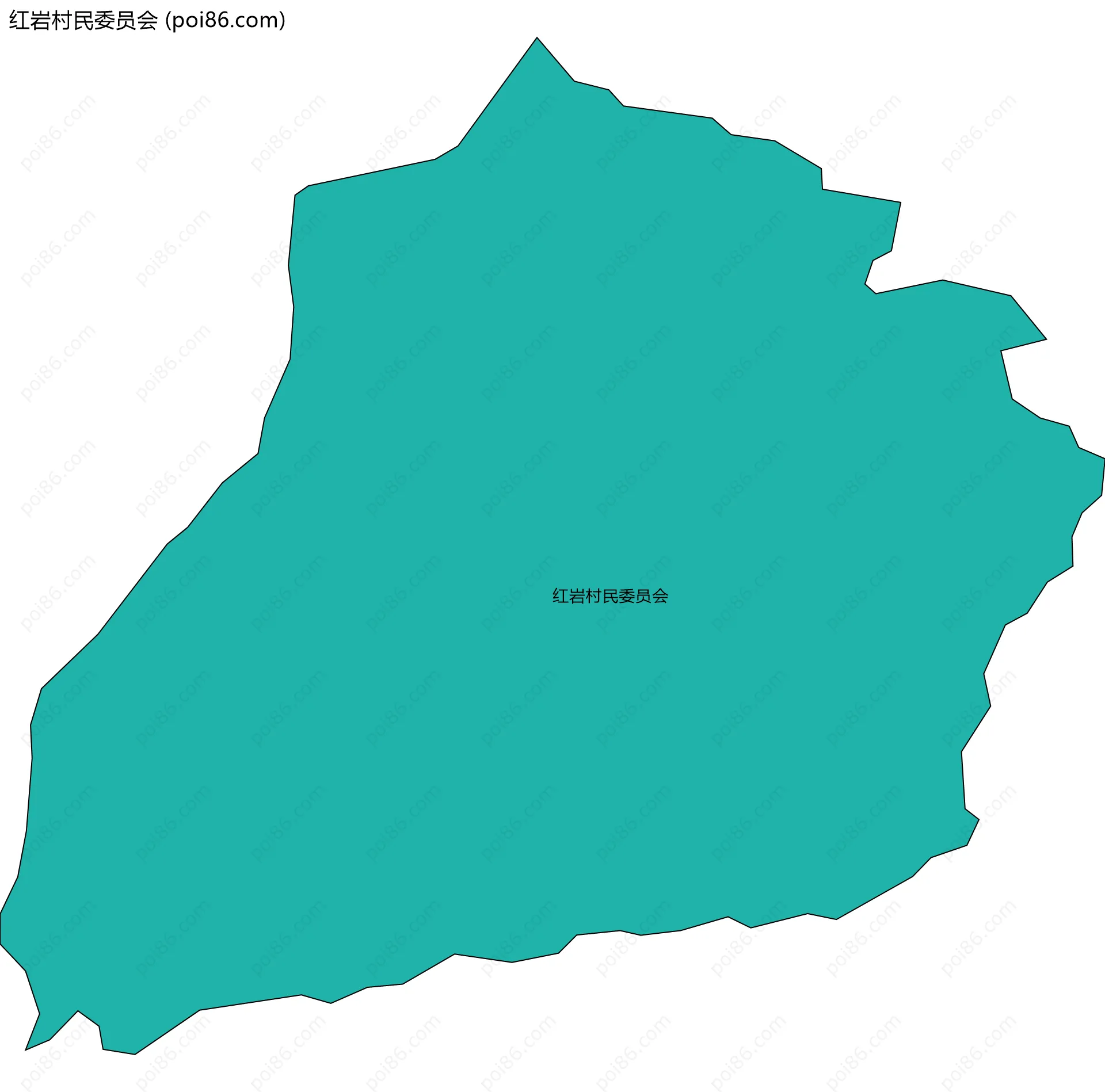 红岩村民委员会边界地图