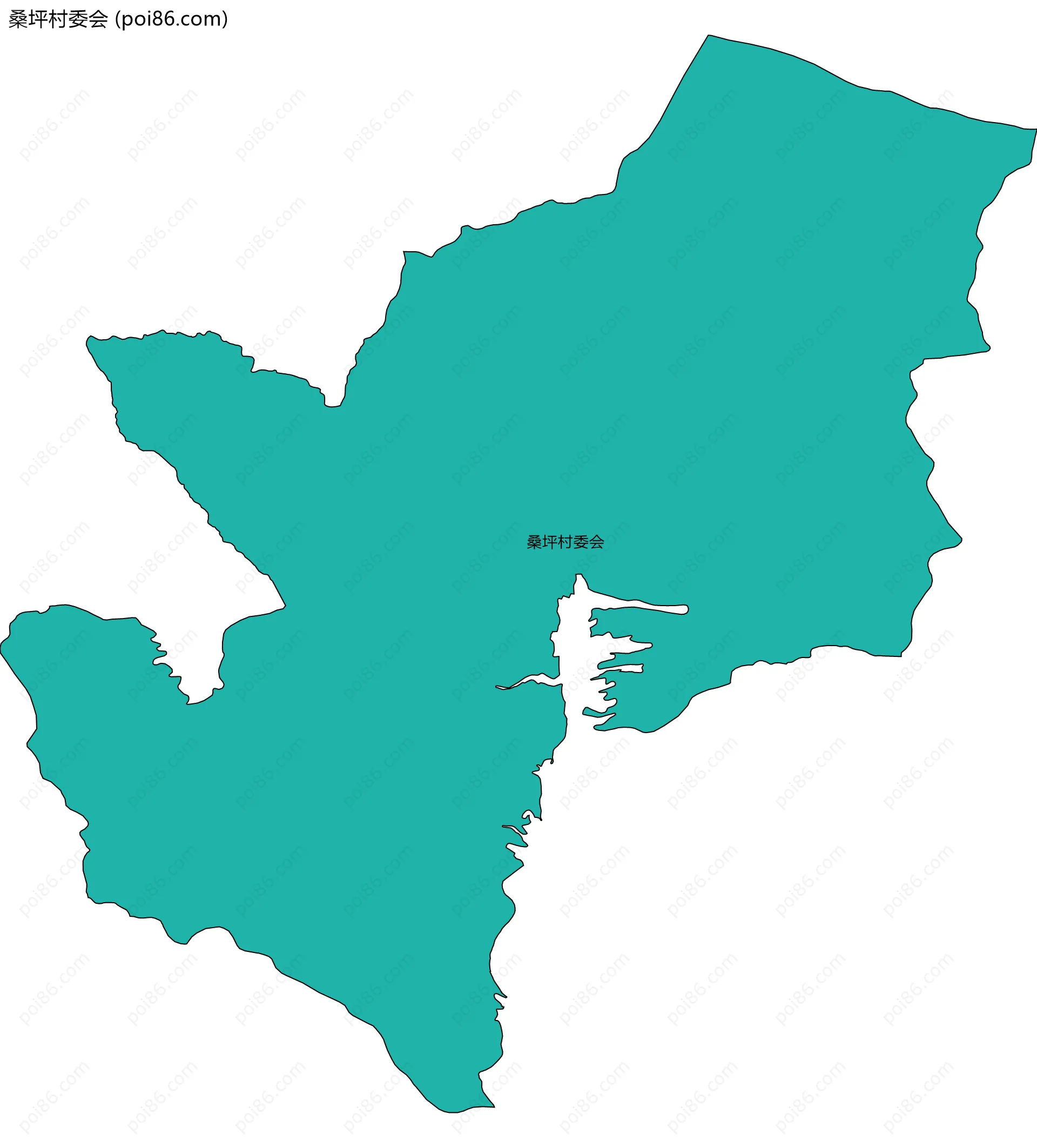 桑坪村委会边界地图