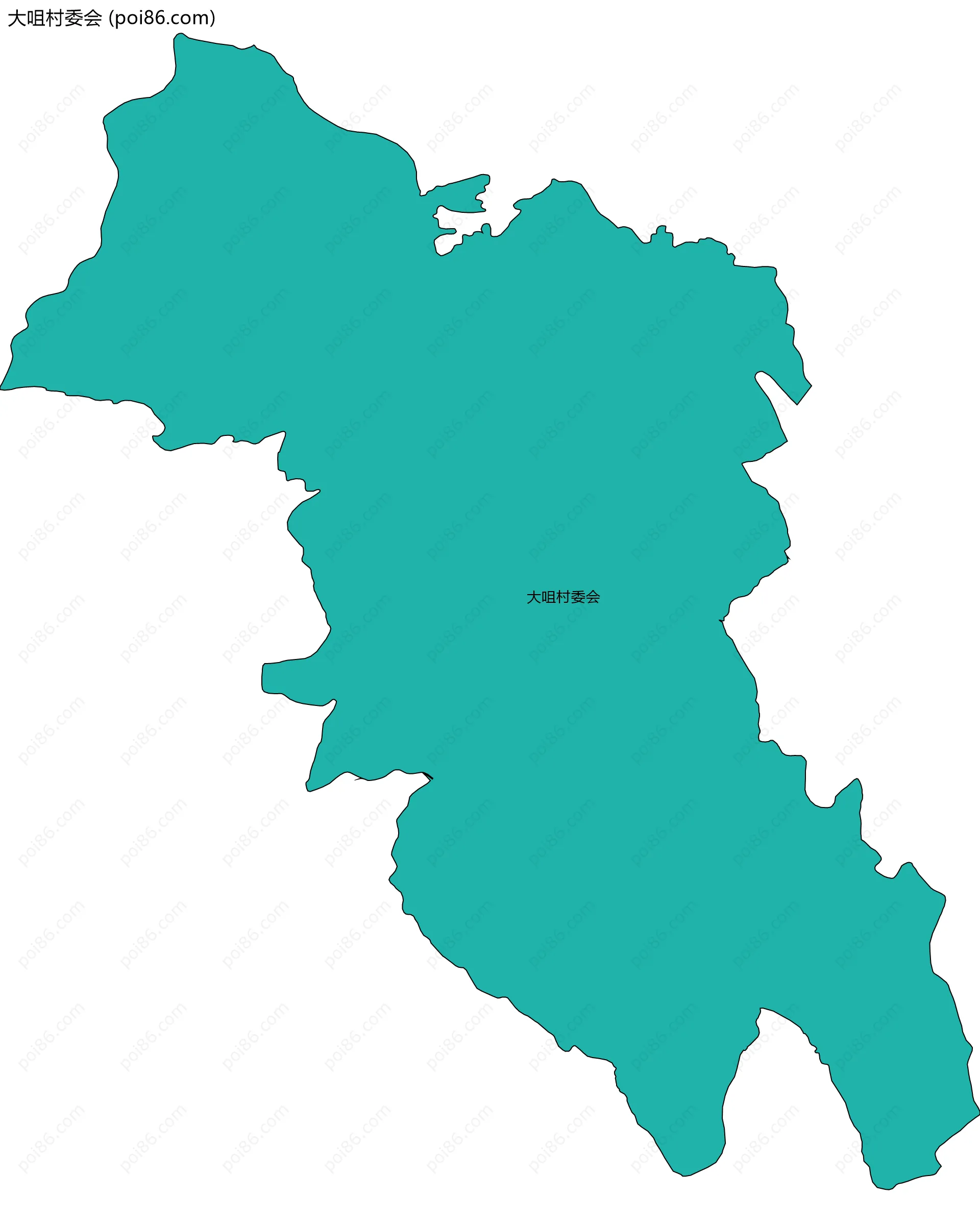 大咀村委会边界地图