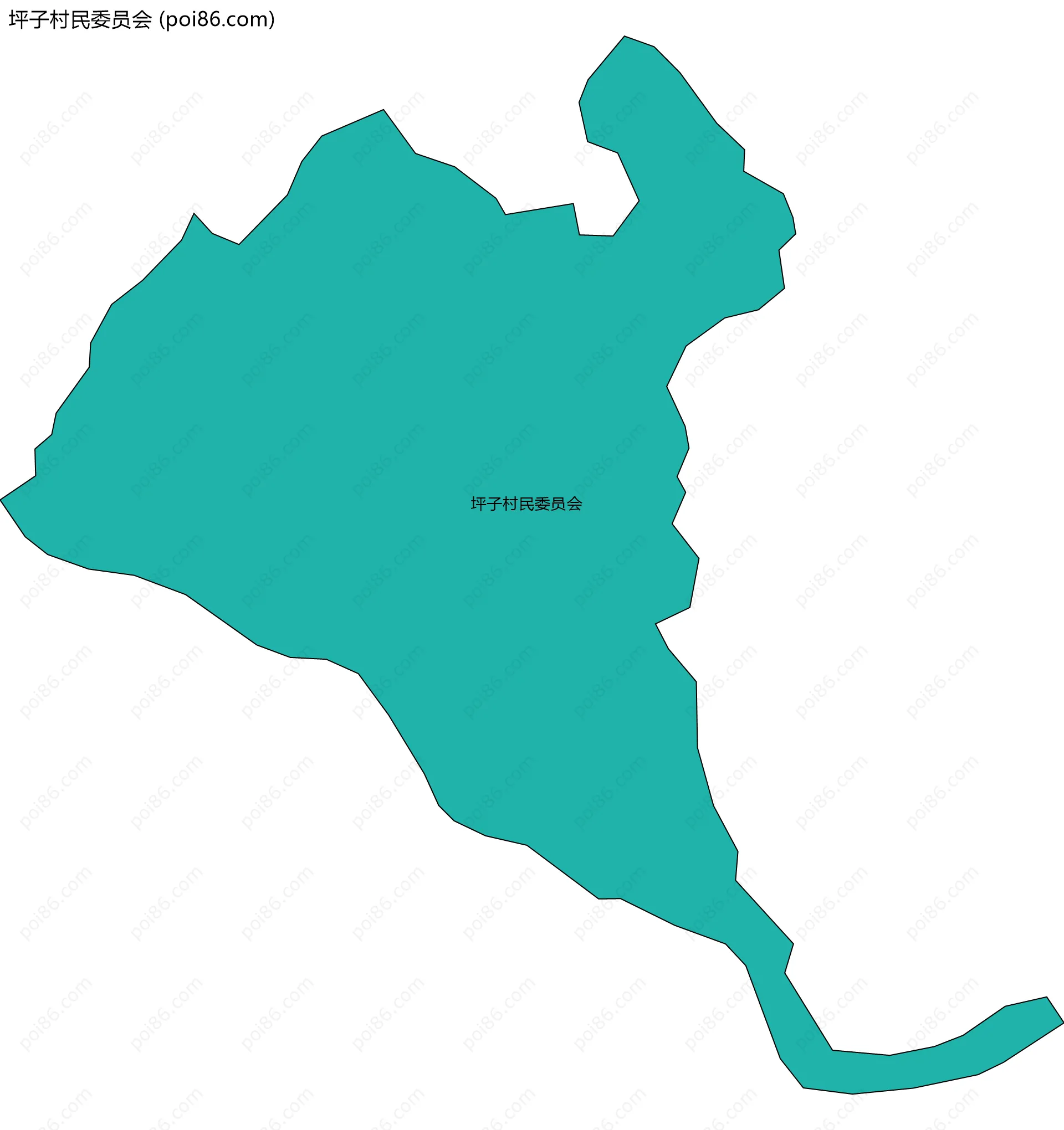 坪子村民委员会边界地图