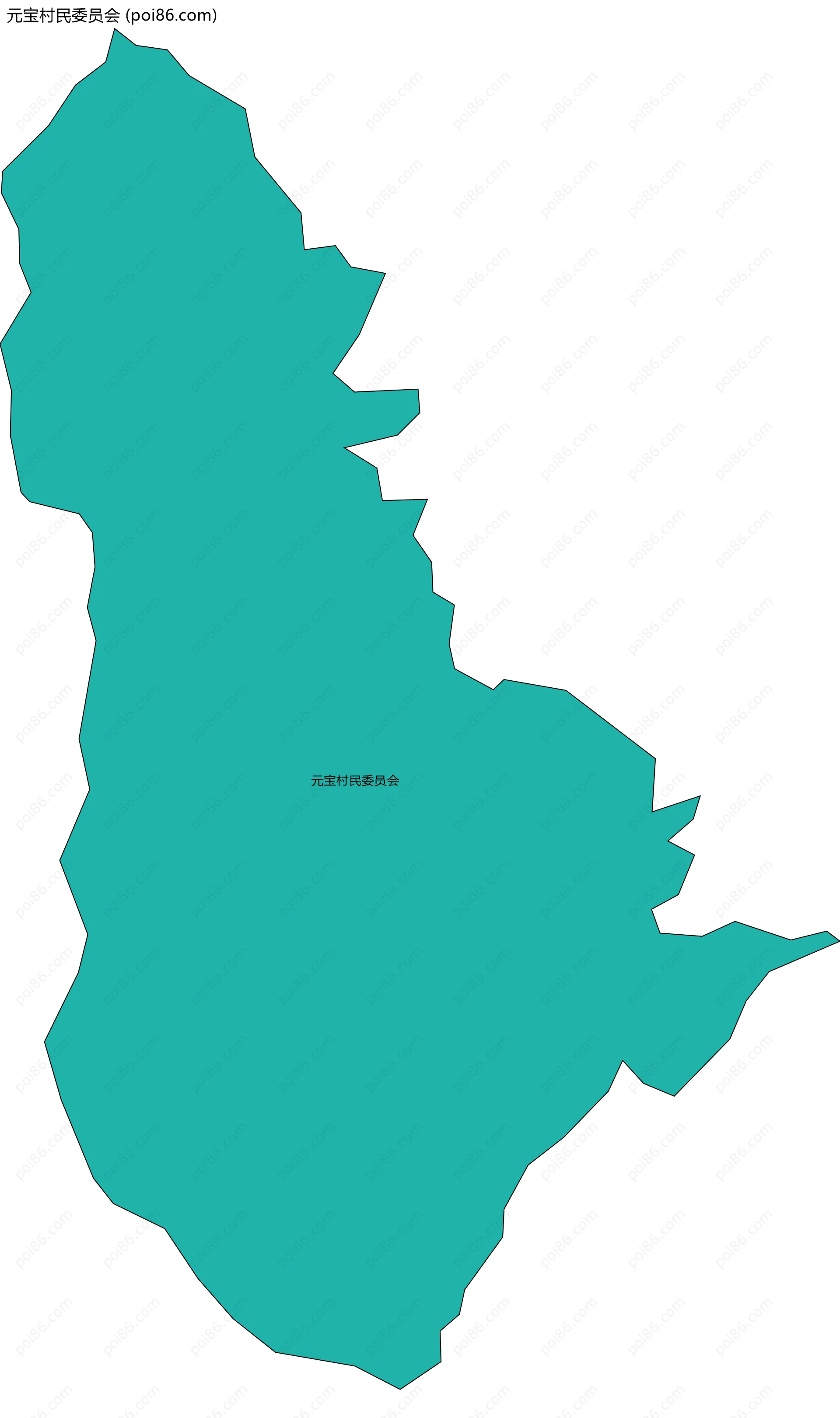 元宝村民委员会边界地图