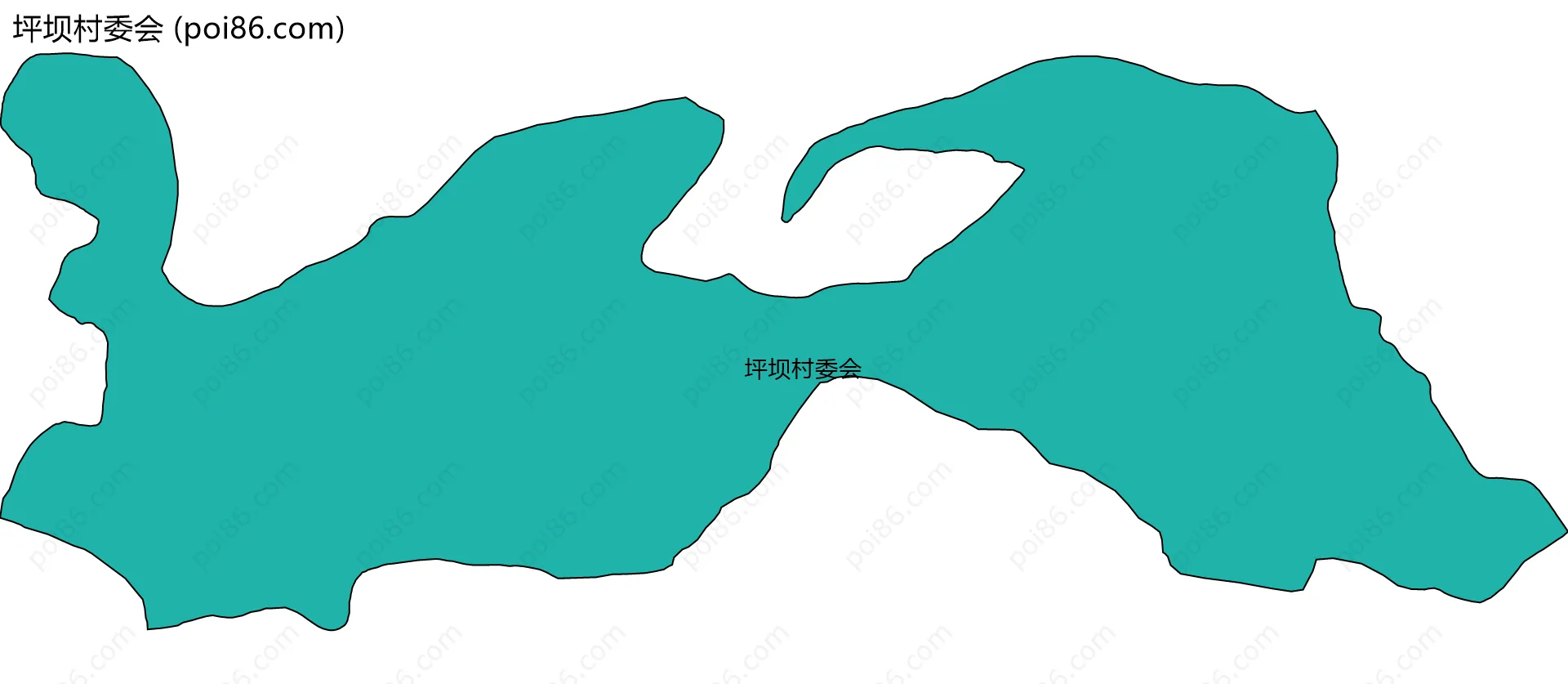 坪坝村委会边界地图