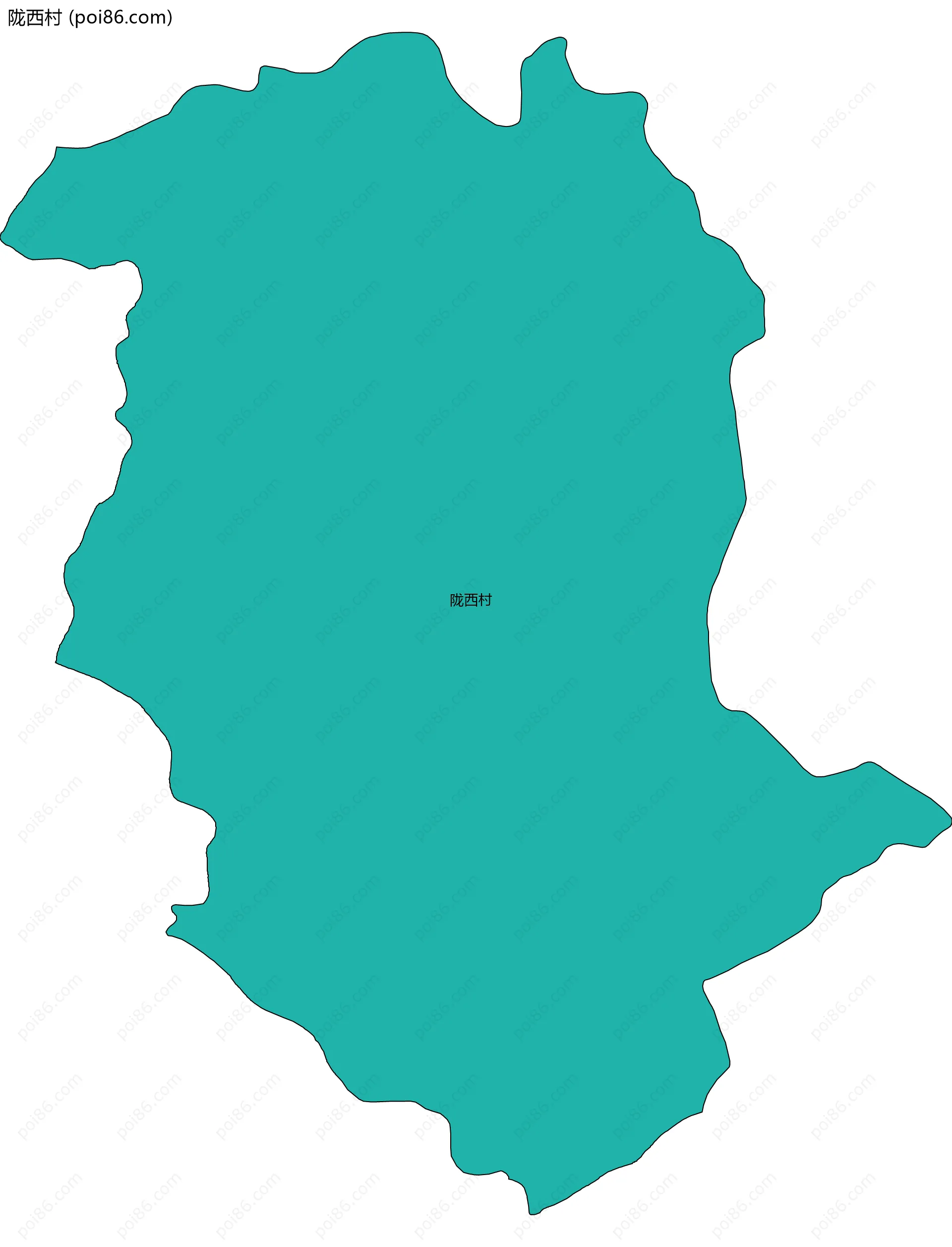 陇西村边界地图