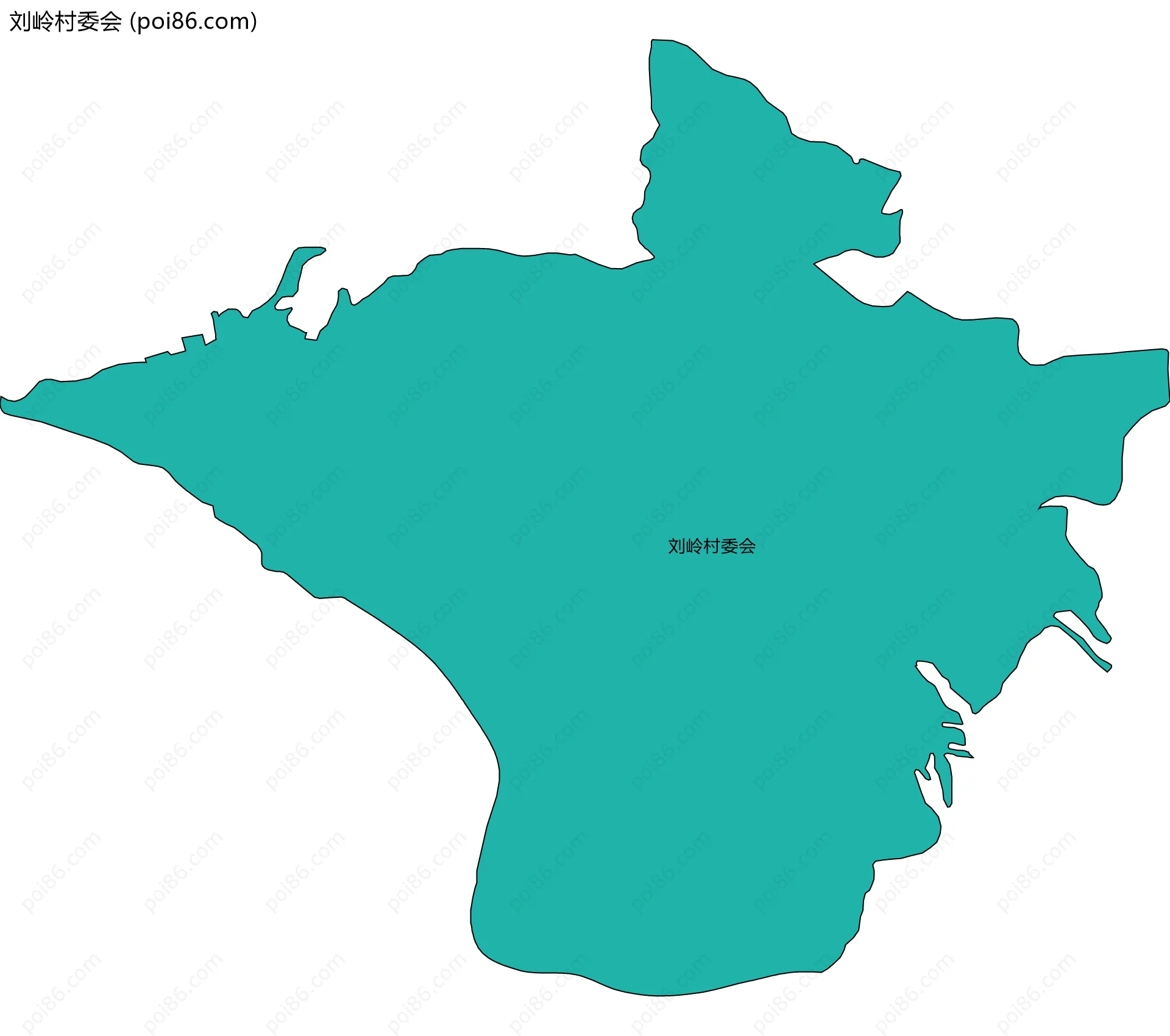 刘岭村委会边界地图