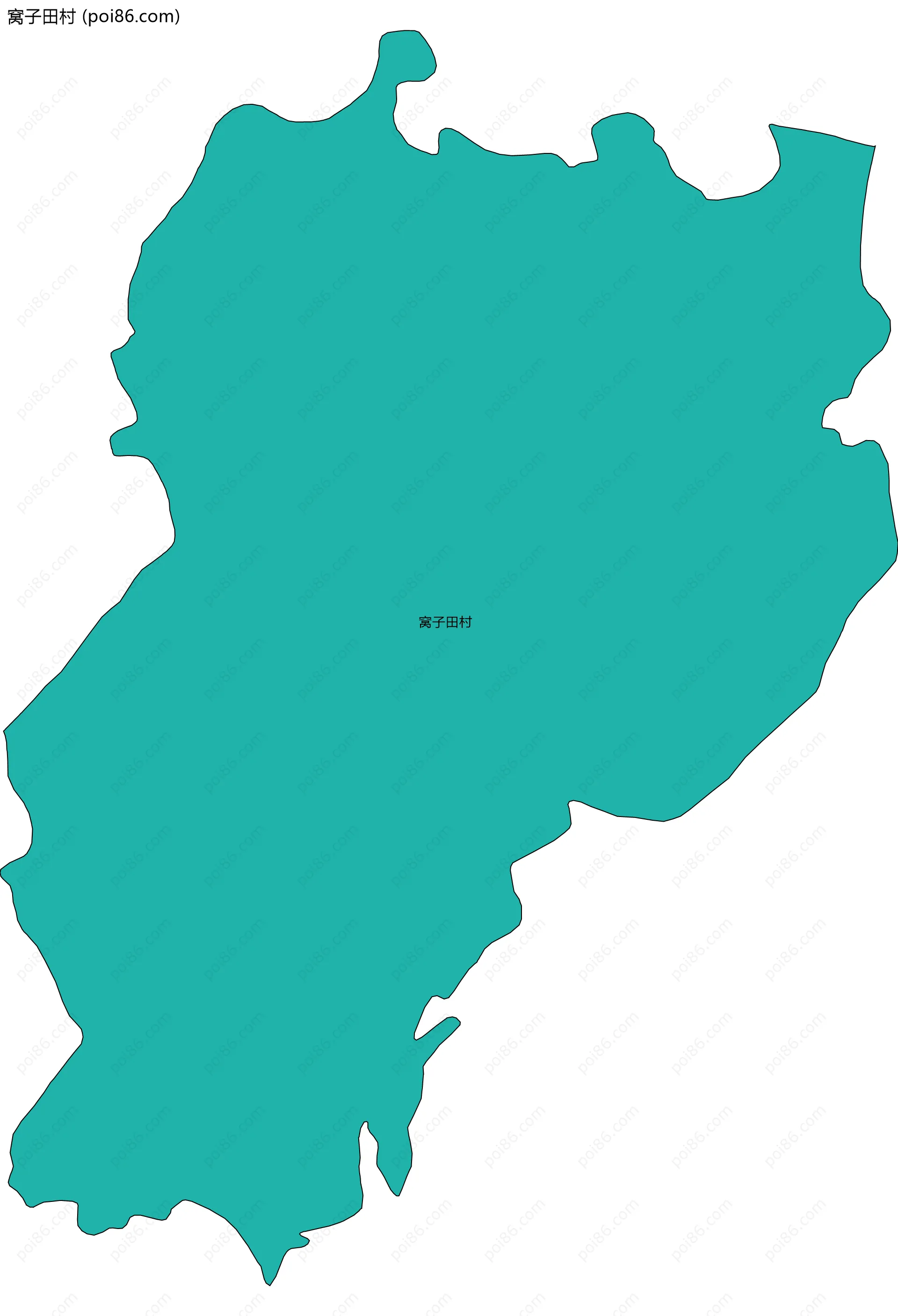 窝子田村边界地图