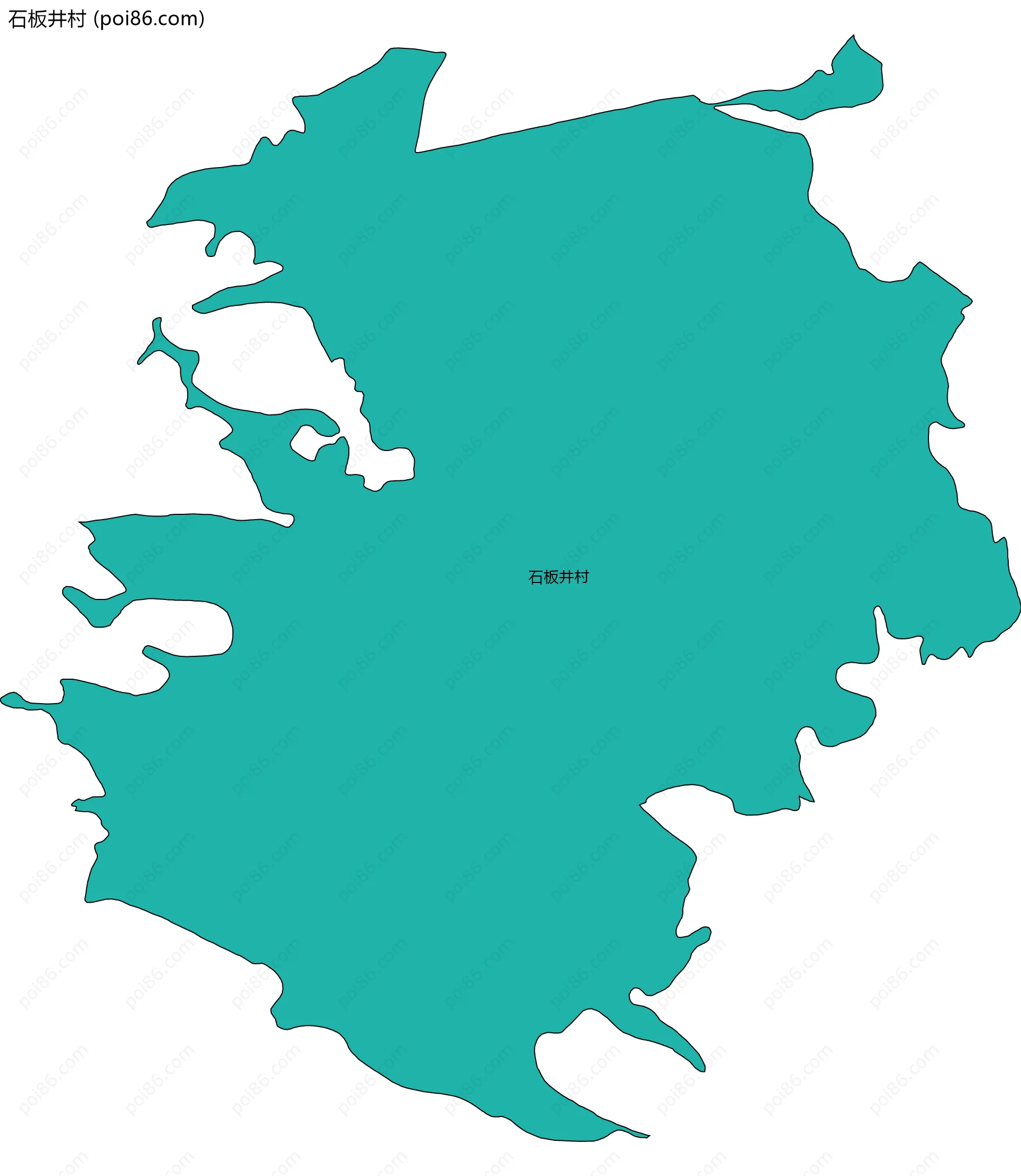 石板井村边界地图