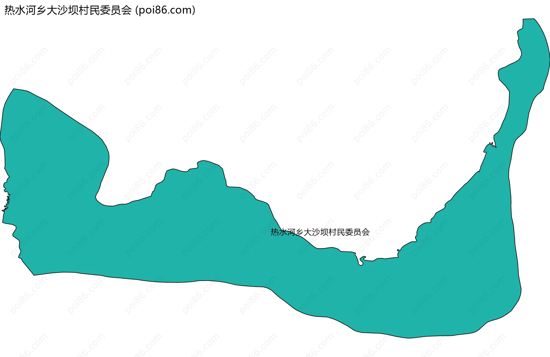 热水河乡大沙坝村民委员会边界地图