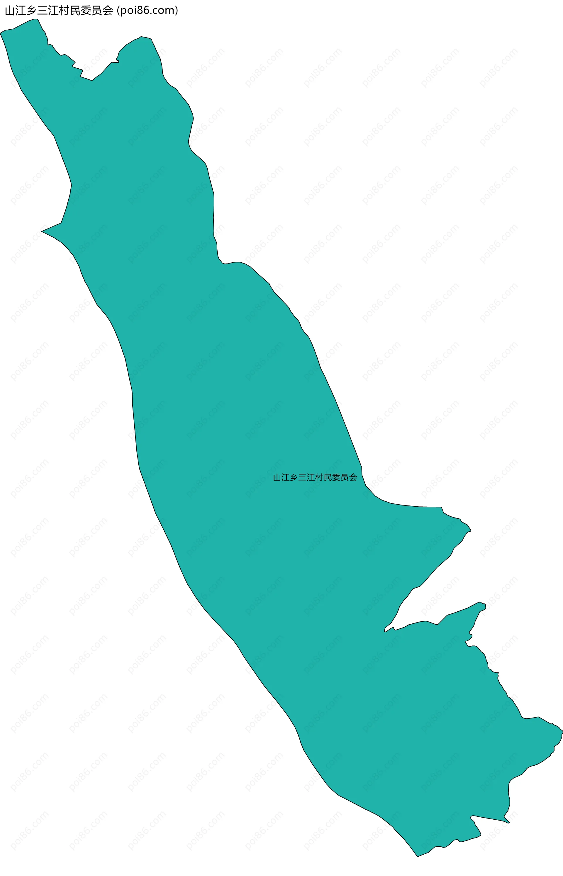 山江乡三江村民委员会边界地图