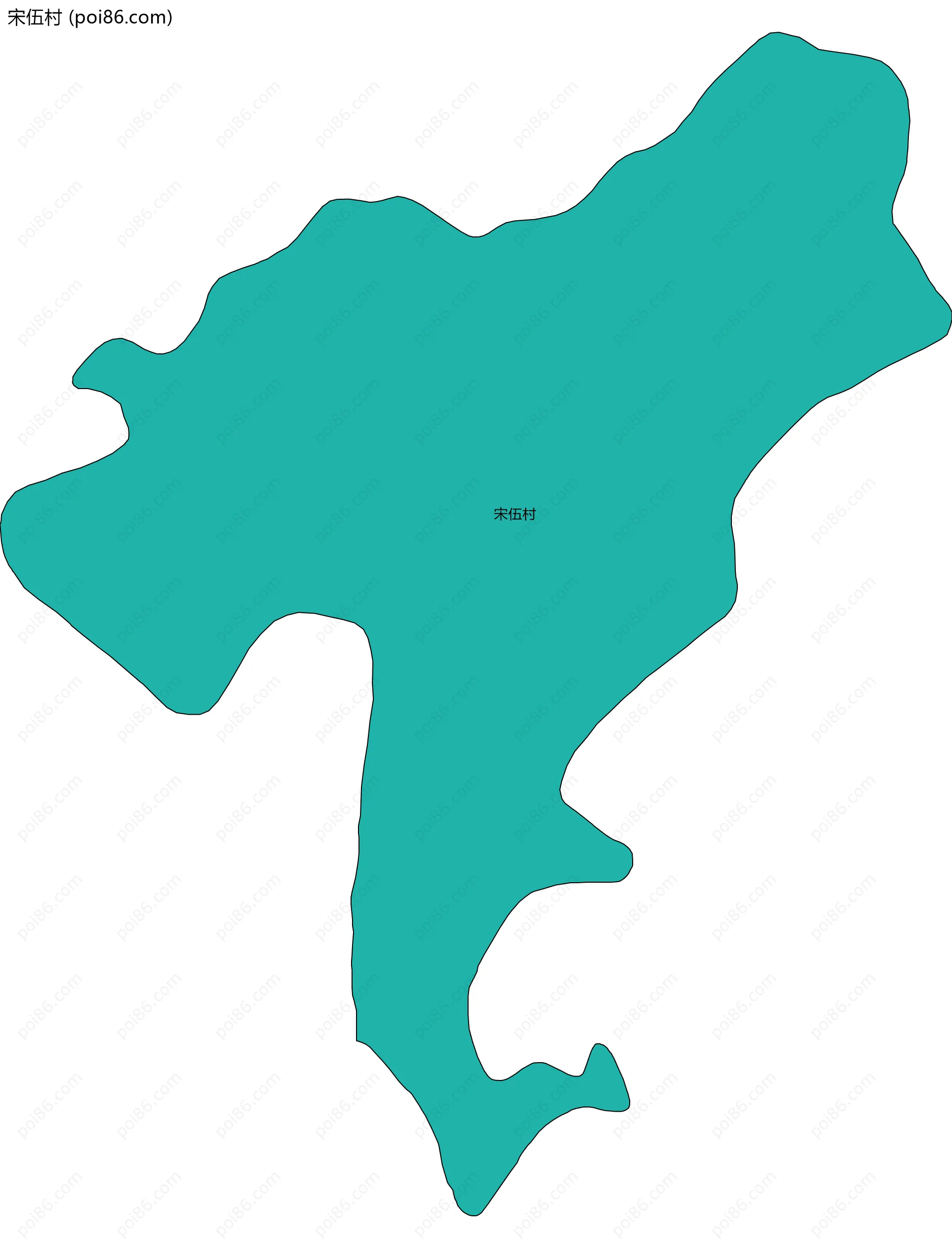 宋伍村边界地图